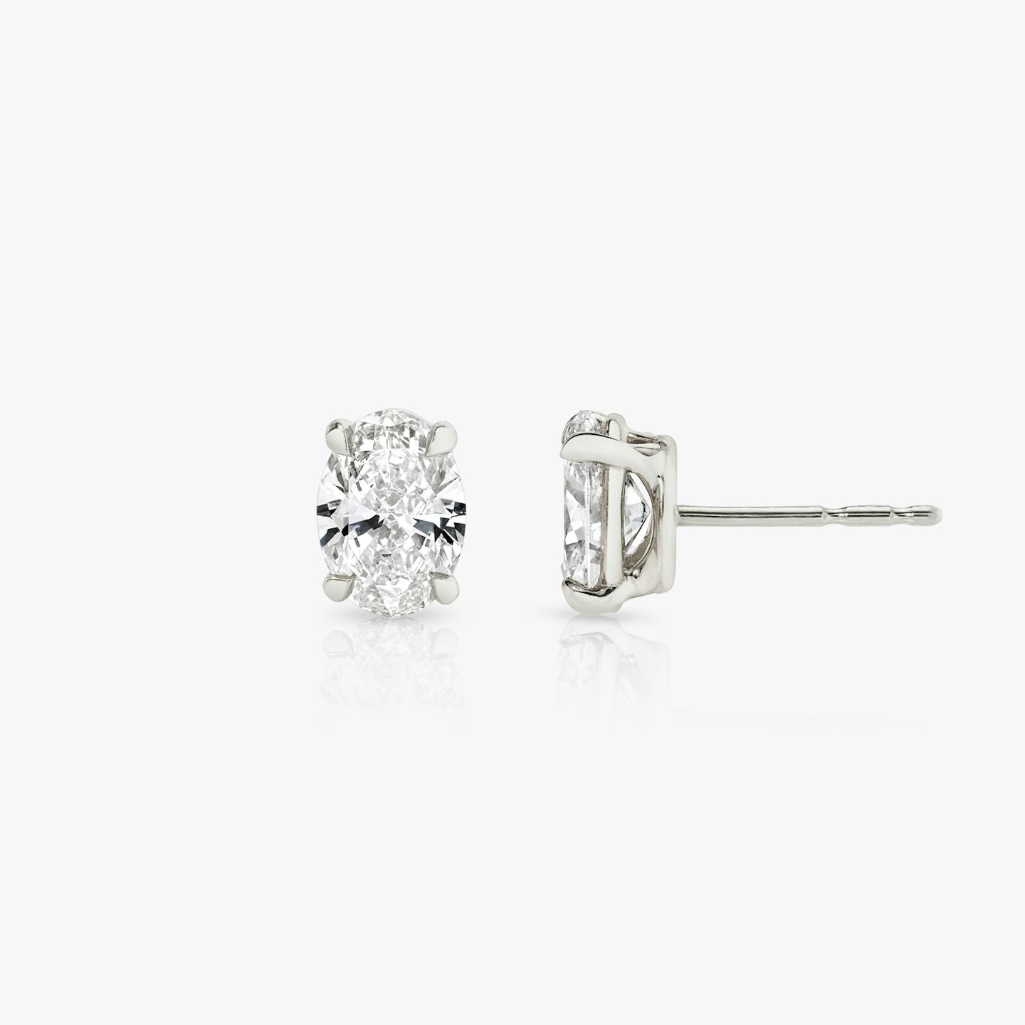 VRAI Solitaire Stud | Oval | 14k | 18k White Gold | Carat weight: 1/4