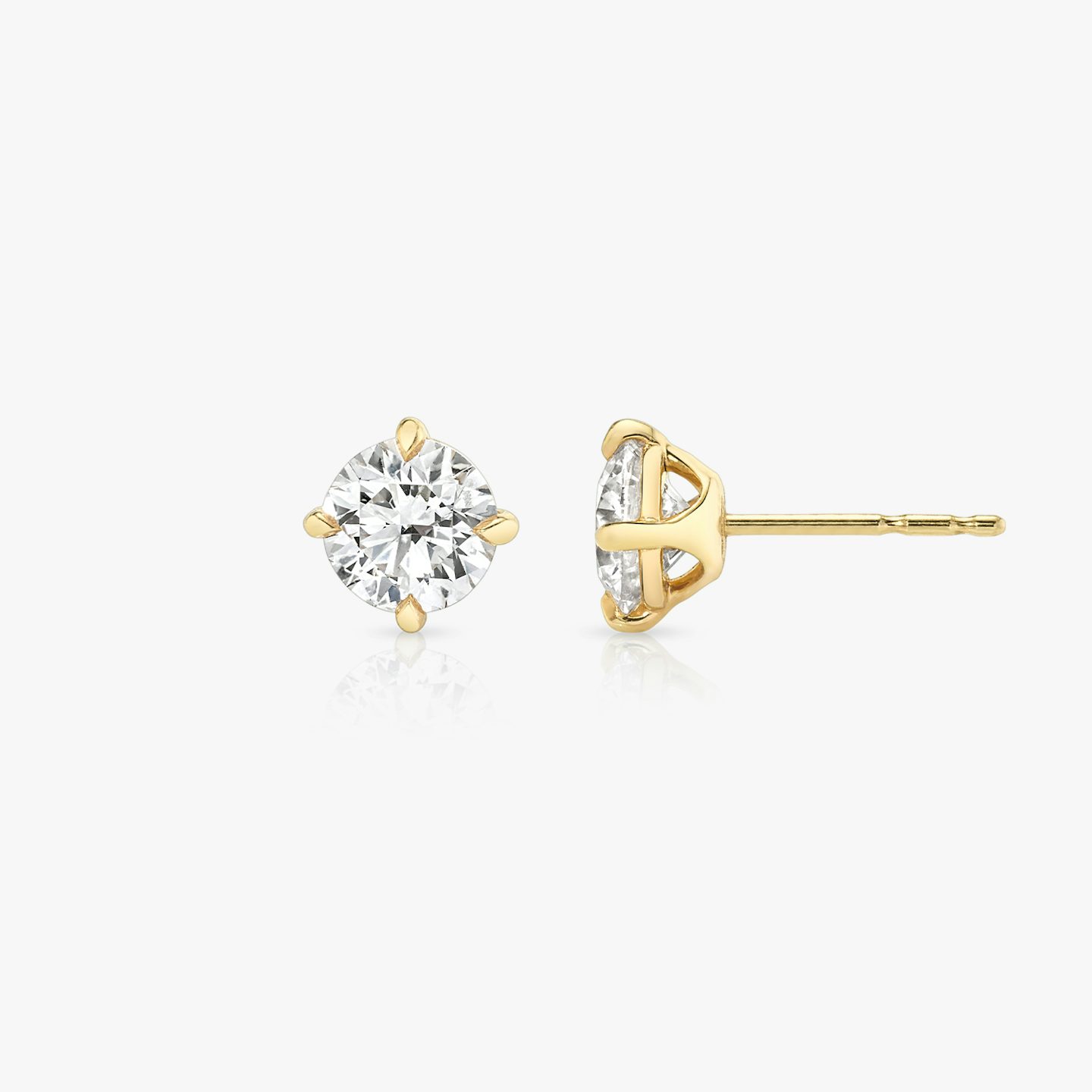 VRAI Solitaire Stud | Round Brilliant | 14k | 18k Yellow Gold | Carat weight: See full inventory