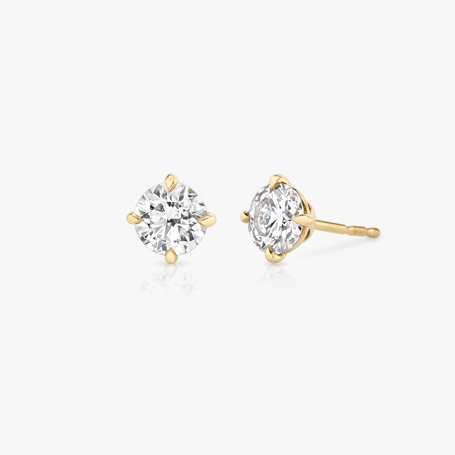 14k Yellow Gold Diamond Stud Earrings 3mm - Aria | Linjer Jewelry