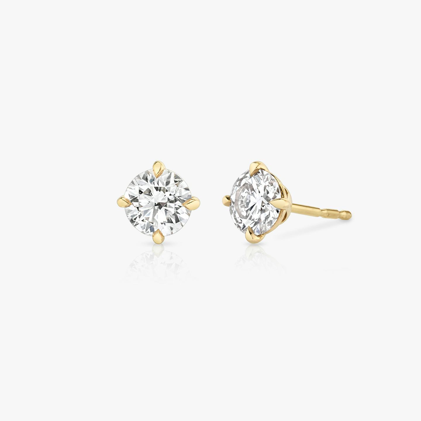 18ct Yellow Gold Brilliant Cut Diamond Solitaire Stud Earrings