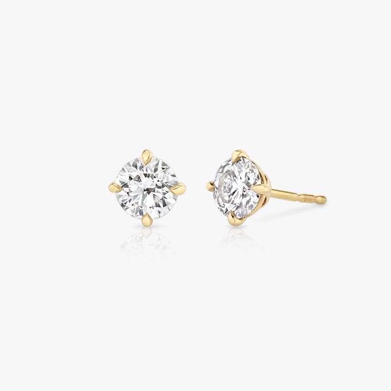Solitaire diamond ear studs Clearance