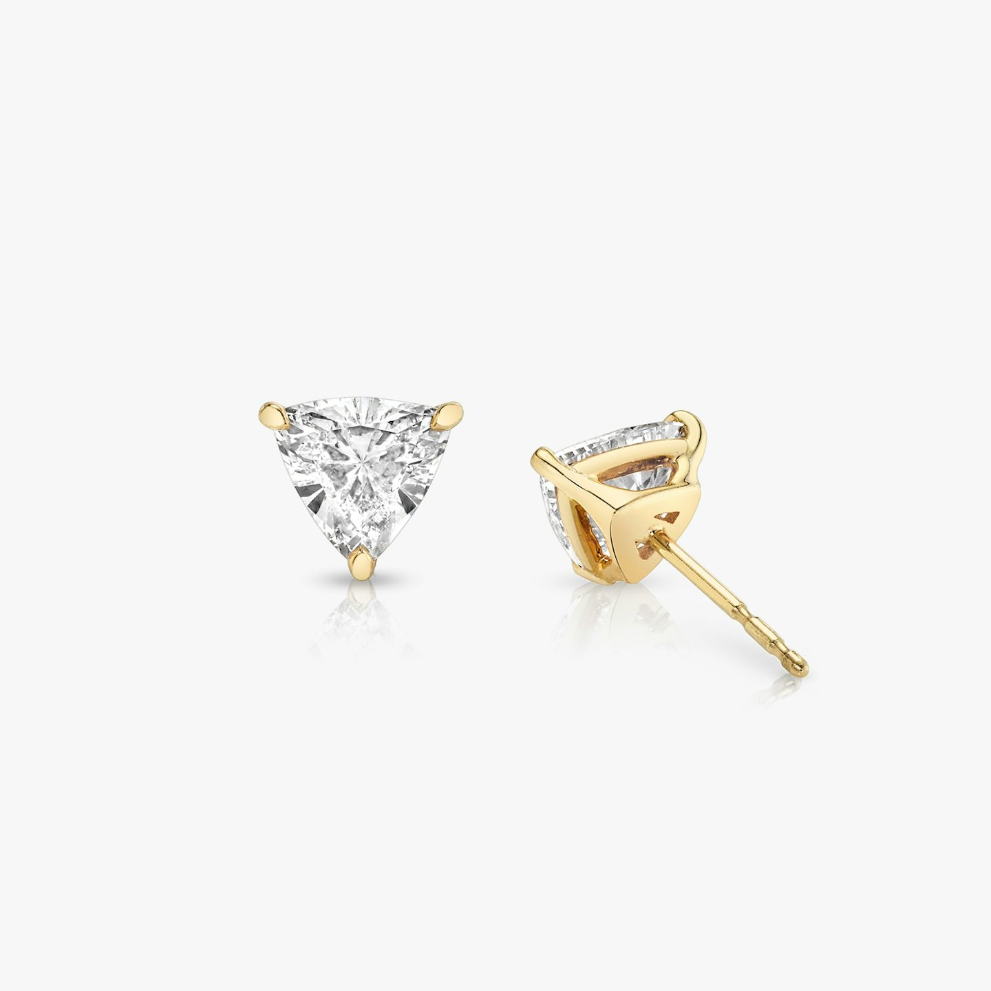 VRAI Solitaire Stud | Trillion | 14k | 18k Yellow Gold | Carat weight: 1/4