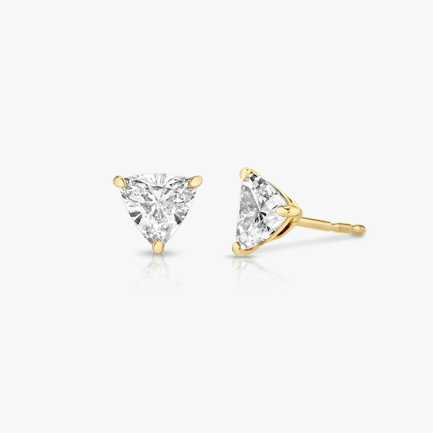 VRAI Solitaire Stud | Trillion | 14k | 18k Yellow Gold | Carat weight: 1/4