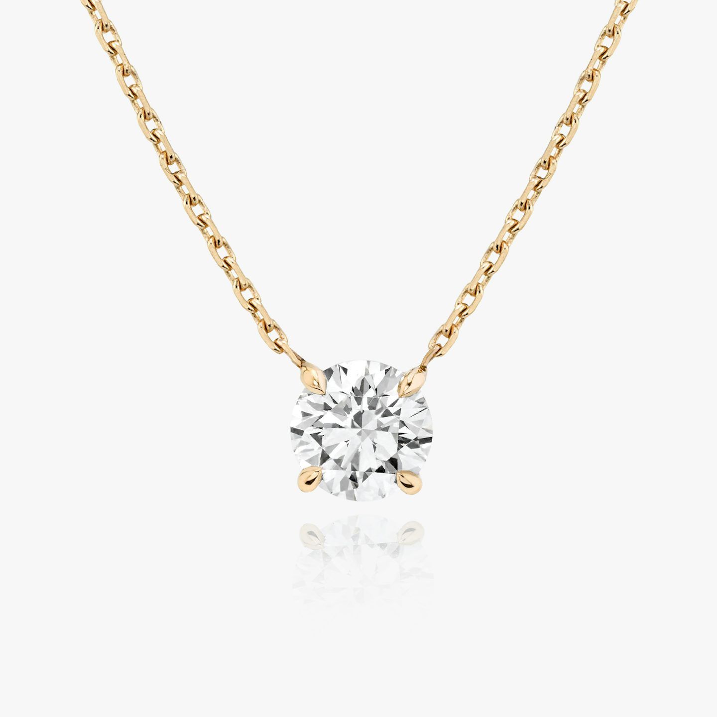 VRAI Solitaire Necklace | Round Brilliant | 14k | 14k Rose Gold | Carat weight: 3/8