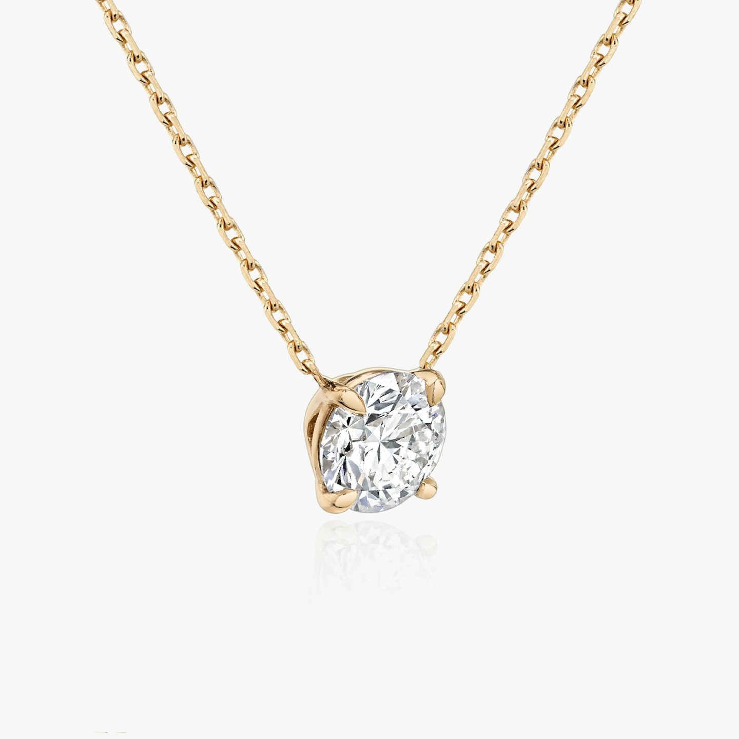 VRAI Solitaire Necklace | Round Brilliant | 14k | 14k Rose Gold | Carat weight: 3/8