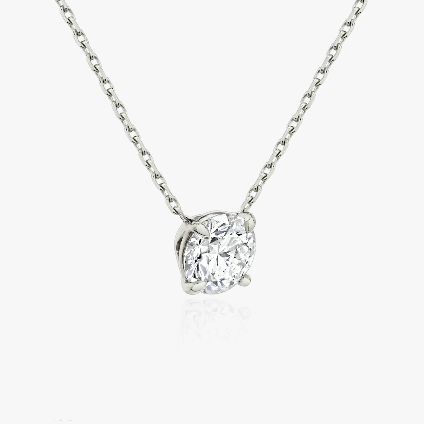 VRAI Solitaire Necklace | Round Brilliant | 14k | 18k White Gold | Carat weight: See full inventory