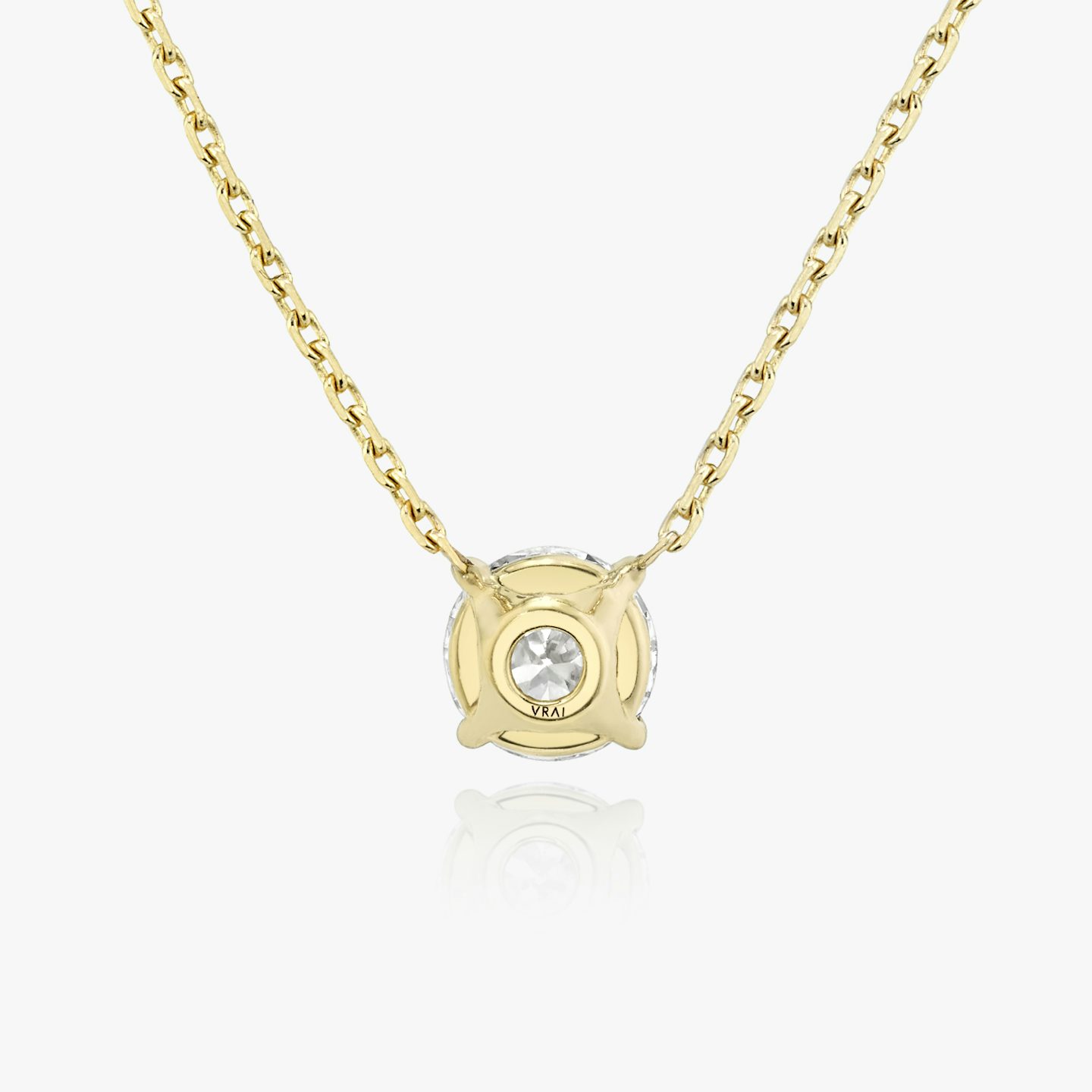 VRAI Solitaire Necklace | Round Brilliant | 14k | 18k Yellow Gold | Carat weight: 3/8