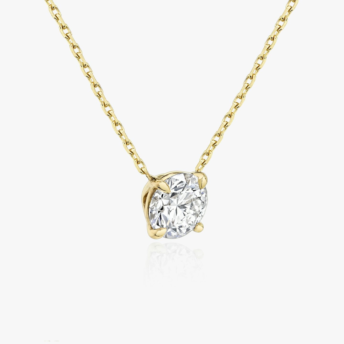 VRAI Solitaire Necklace | Round Brilliant | 14k | 18k Yellow Gold | Carat weight: 3/8