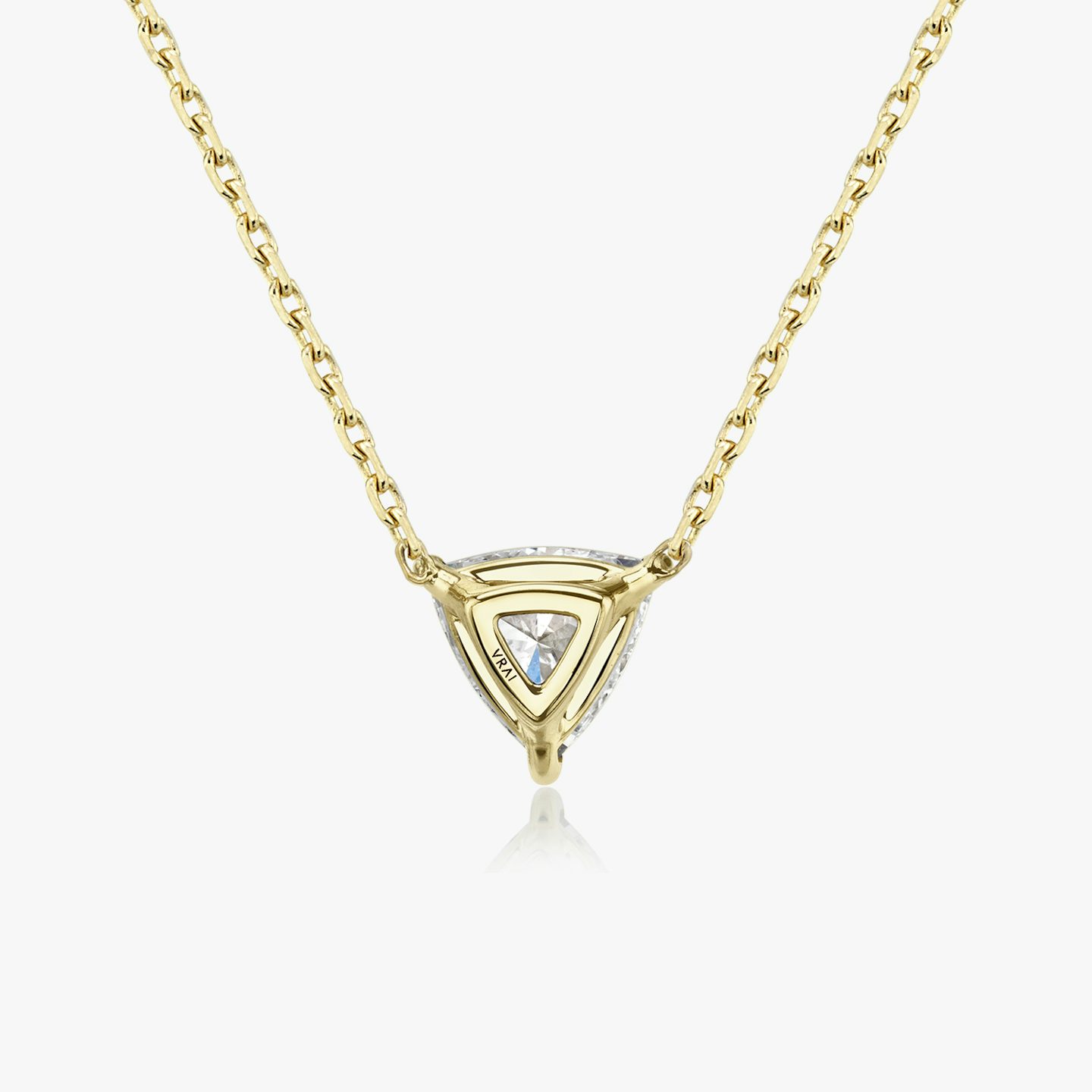 VRAI Solitaire Necklace | Trillion | 14k | 18k Yellow Gold | Carat weight: 1/4