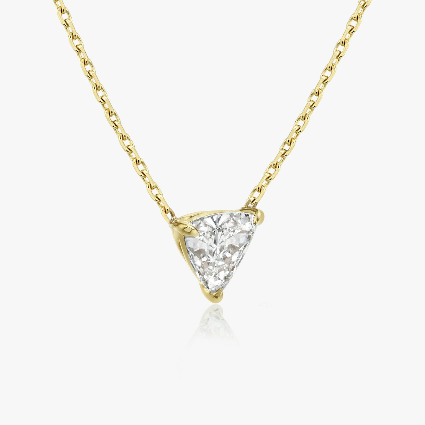 VRAI Solitaire Necklace | Trillion | 14k | 18k Yellow Gold | Carat weight: 1/4