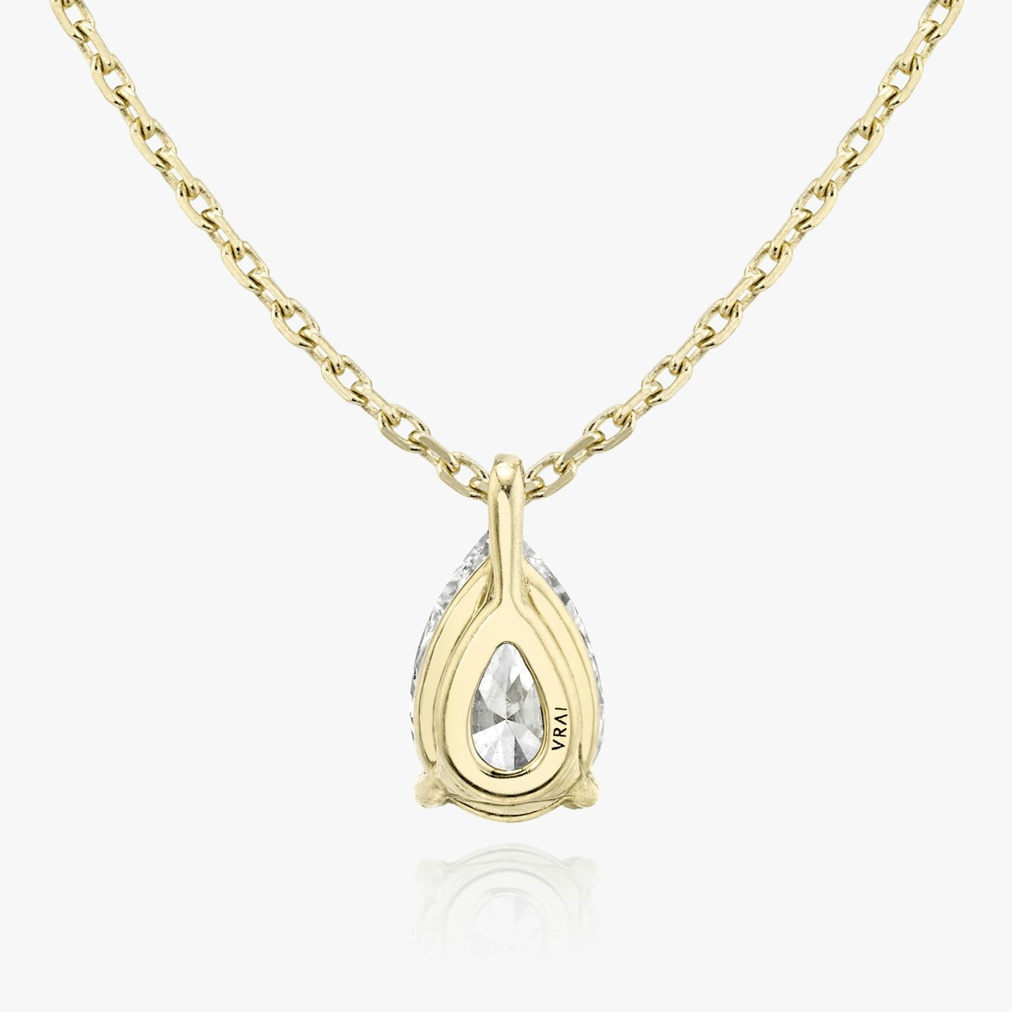 VRAI Solitaire Pendant | Pear | 14k | 18k Yellow Gold | Carat weight: 1