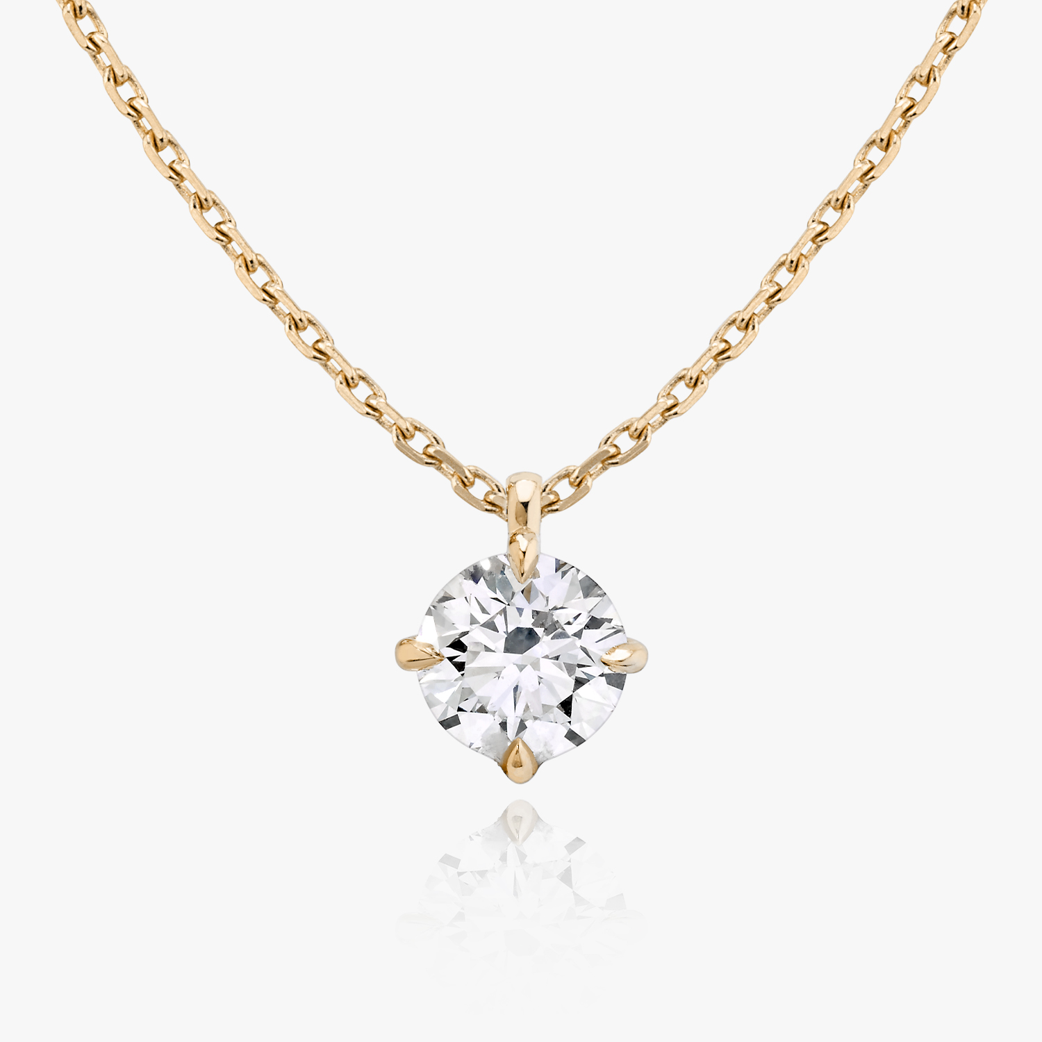 Simulated Diamond Women's V Shape Charm Pendant Necklace 14k