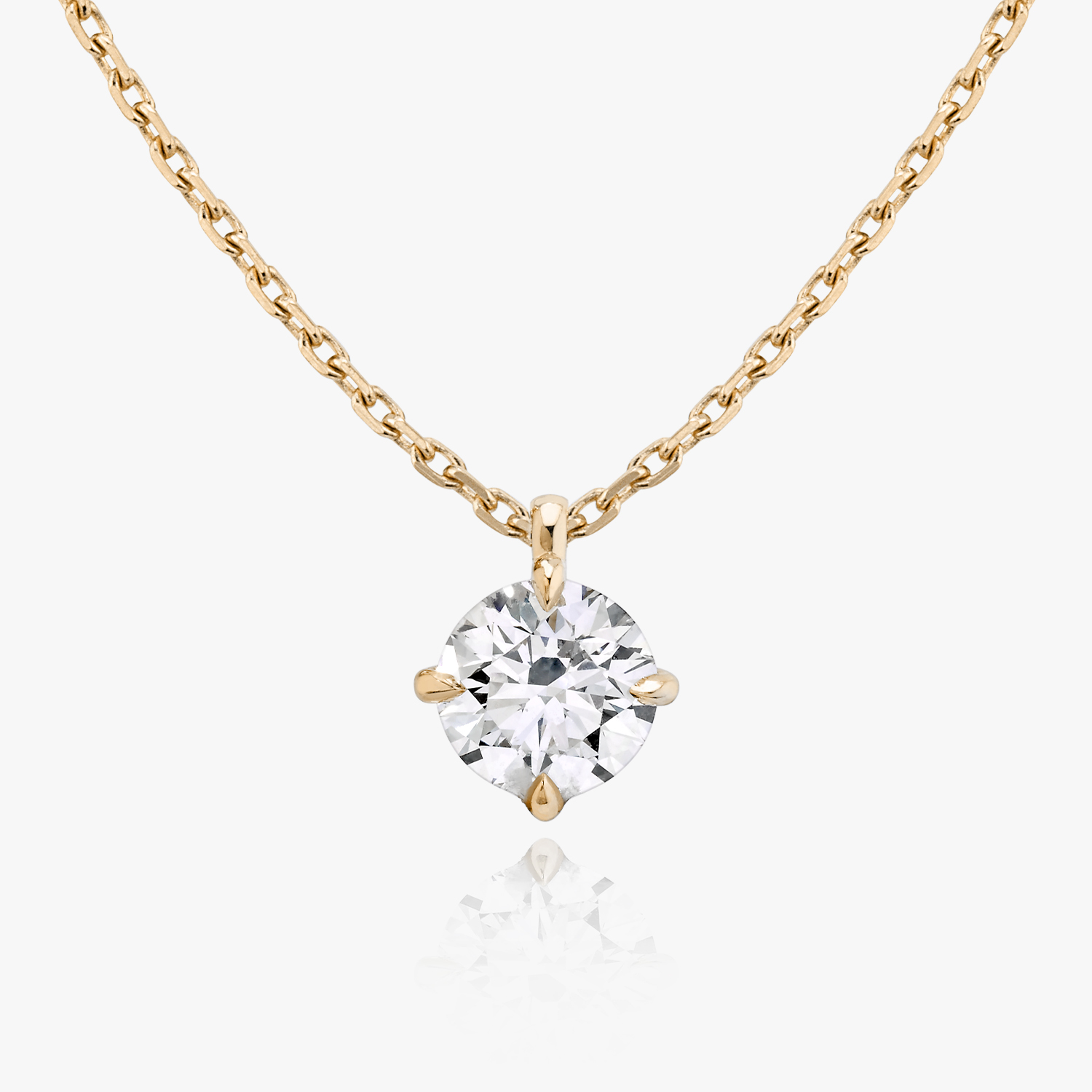 VRAI V Solitaire Round Brilliant Necklaces