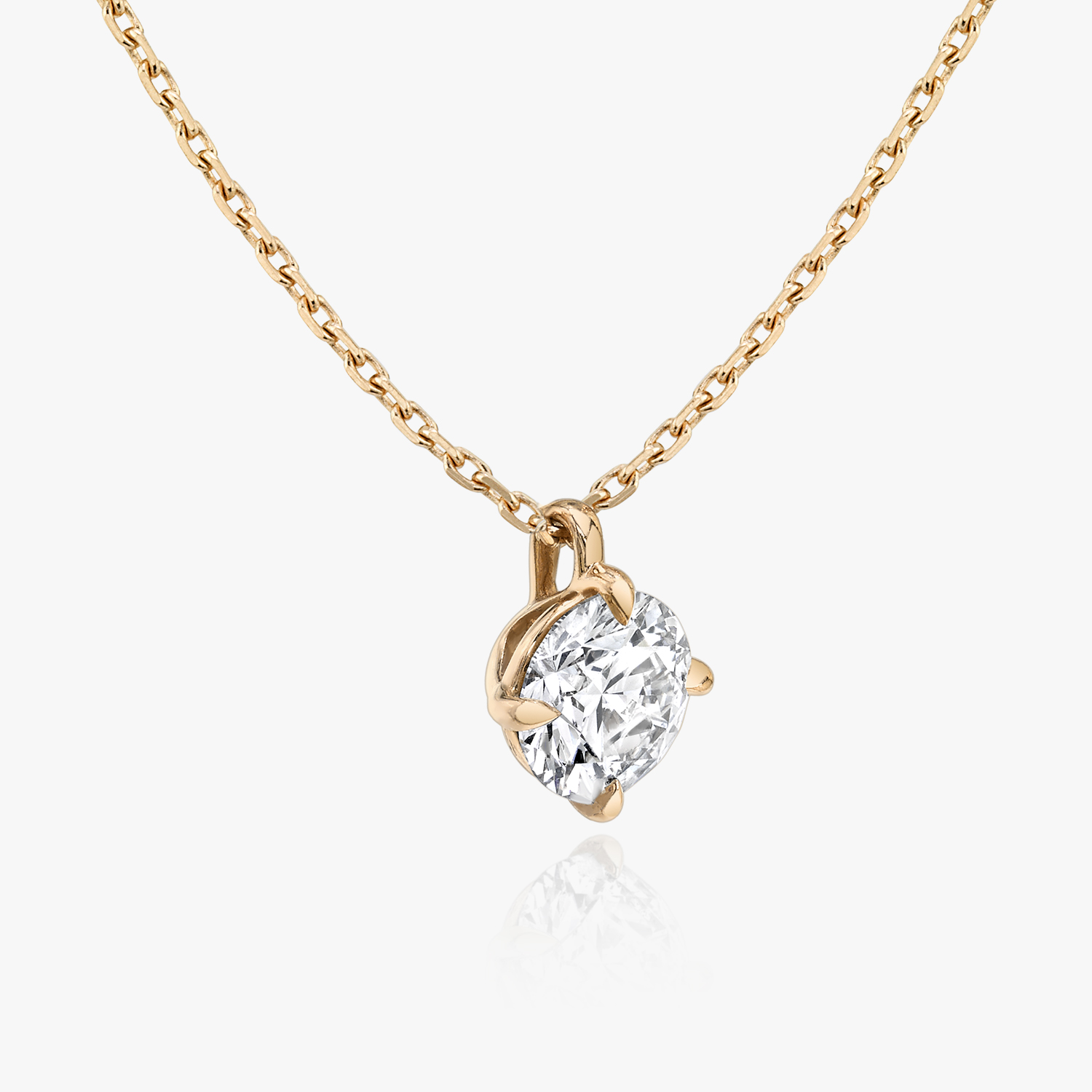 Buy Antique Style Bezel Setting Pendant Necklace in 925 Sterling Silver in  - 0.08 Carat CZ Diamond With Gold Plated Chain / Diamond Necklace For Women  | www.vvsjewelrystore.com