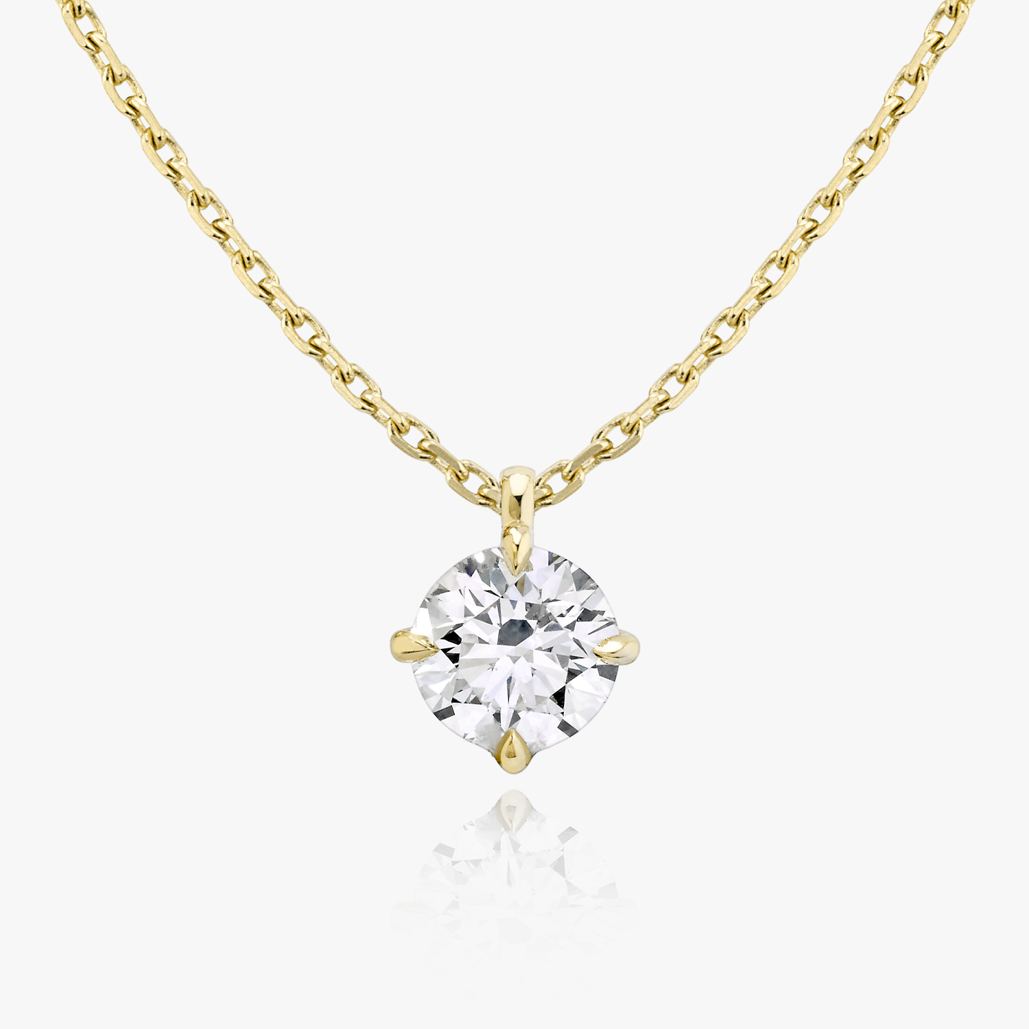 14K Gold Diamond Solitaire Necklace