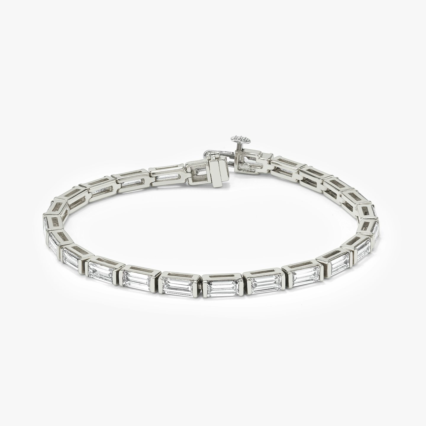 Tennis Bracelet | Baguette | 14k | 18k White Gold | Chain length: 7
