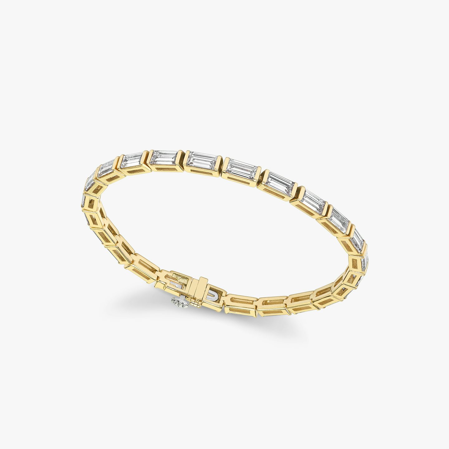 Tennis Bracelet | Baguette | 14k | 18k Yellow Gold | Chain length: 7