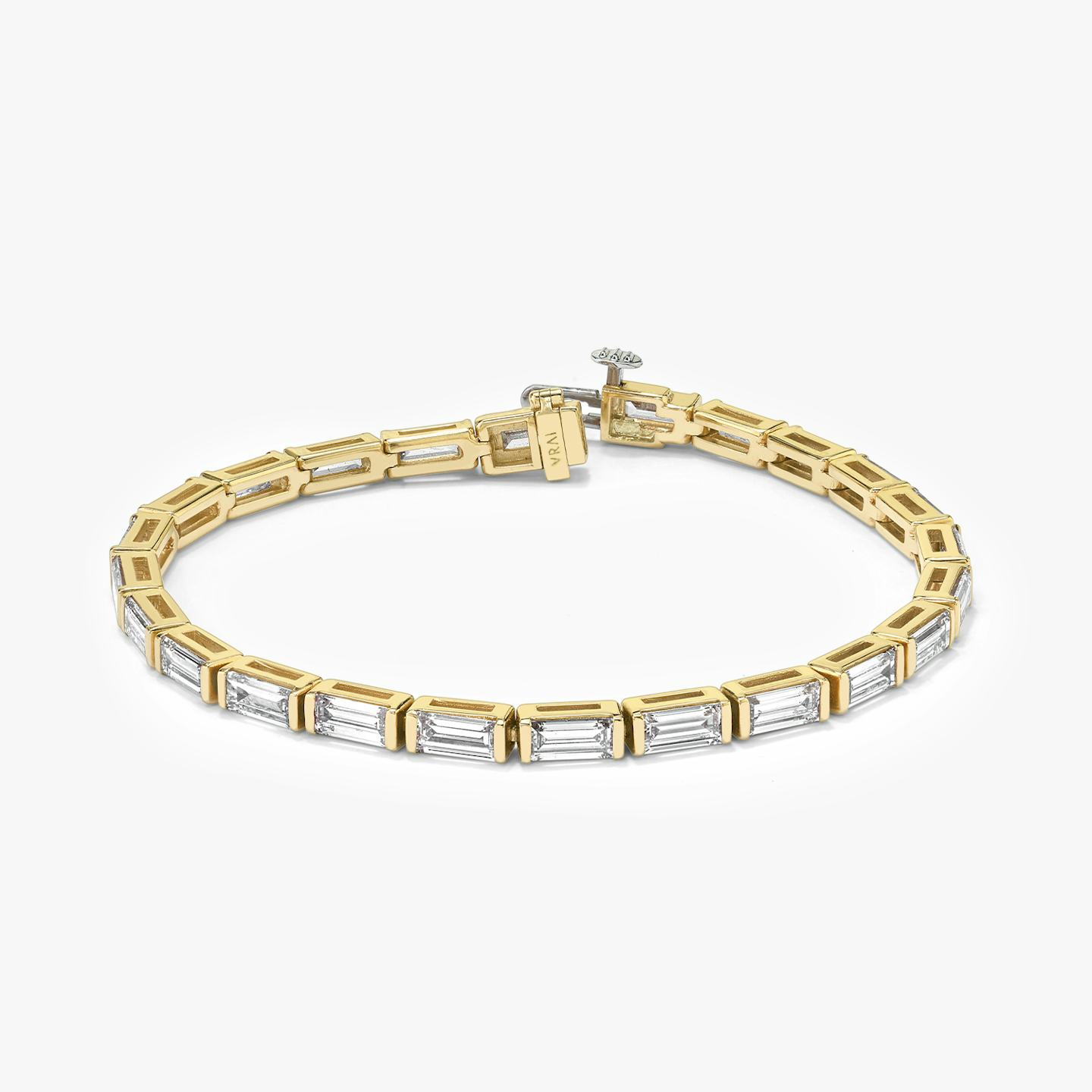 Tennis Bracelet | Baguette | 14k | 18k Yellow Gold | Chain length: 6.5