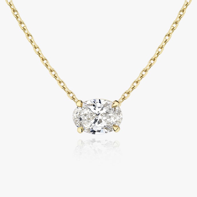 VRAI Solitaire NecklaceOval | Yellow Gold