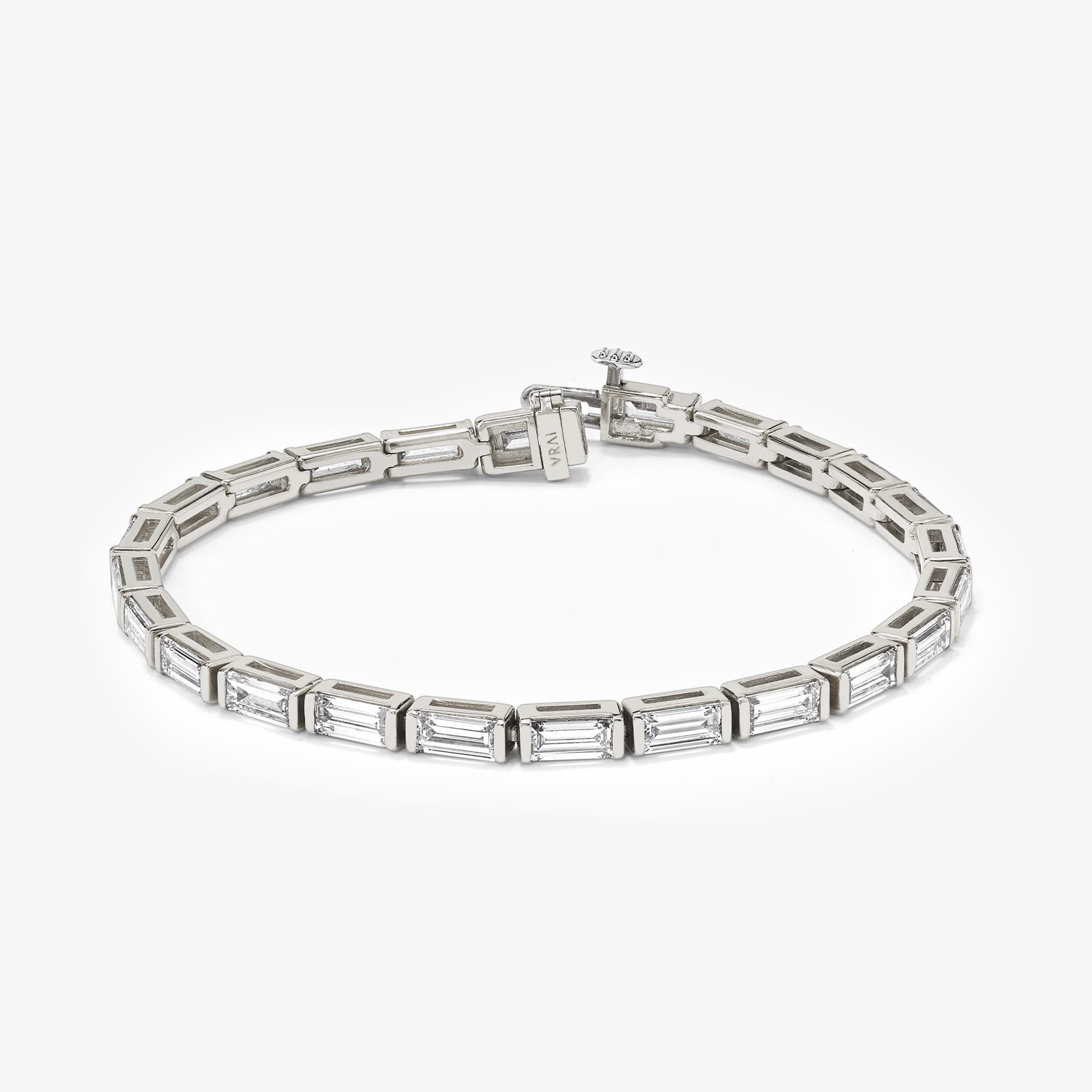 Baguette & Round-Cut Diamond Tennis Bracelet 5 ct tw 10K White Gold 7.25