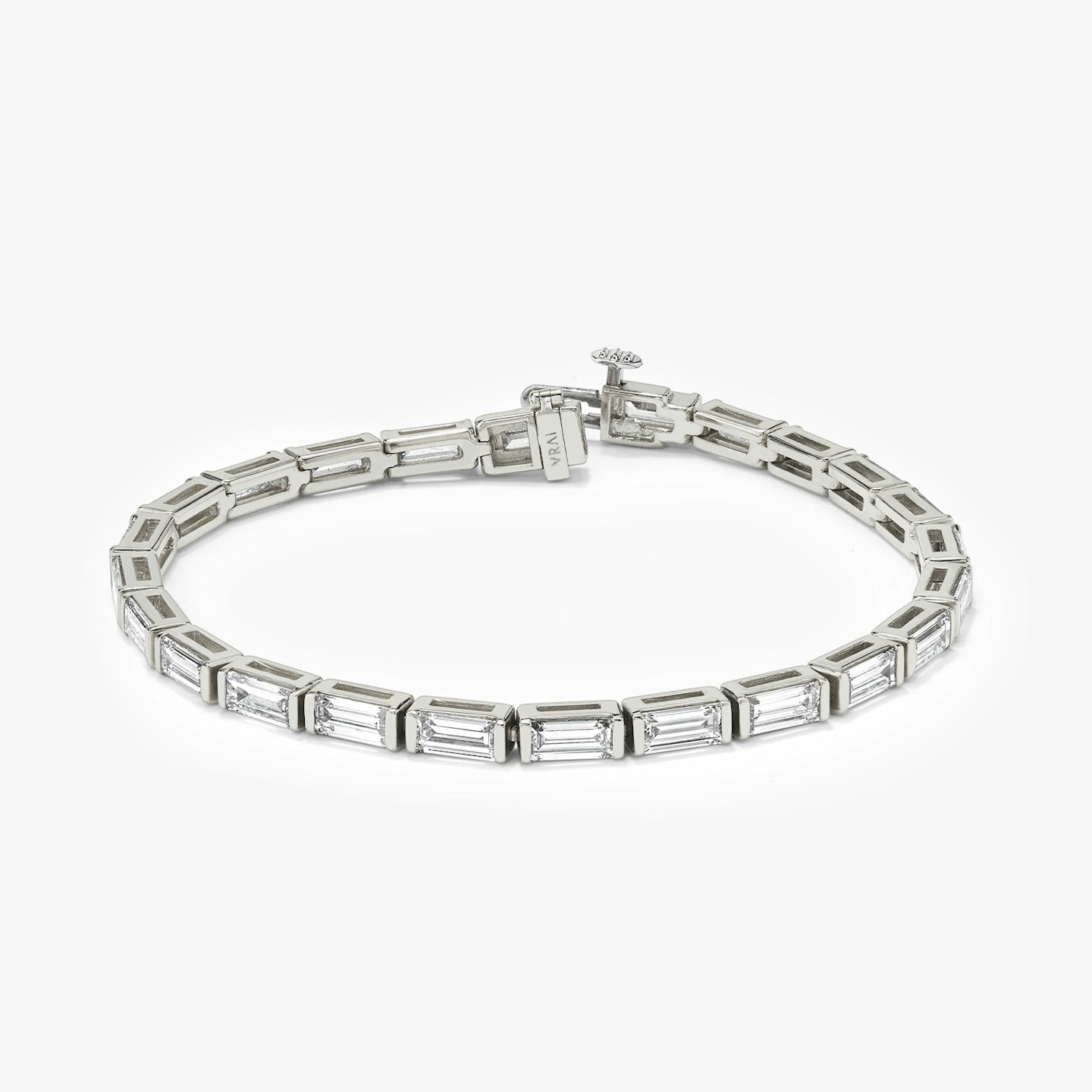 Tennis Bracelet | Baguette | 14k | 18k White Gold | Chain length: 6.5