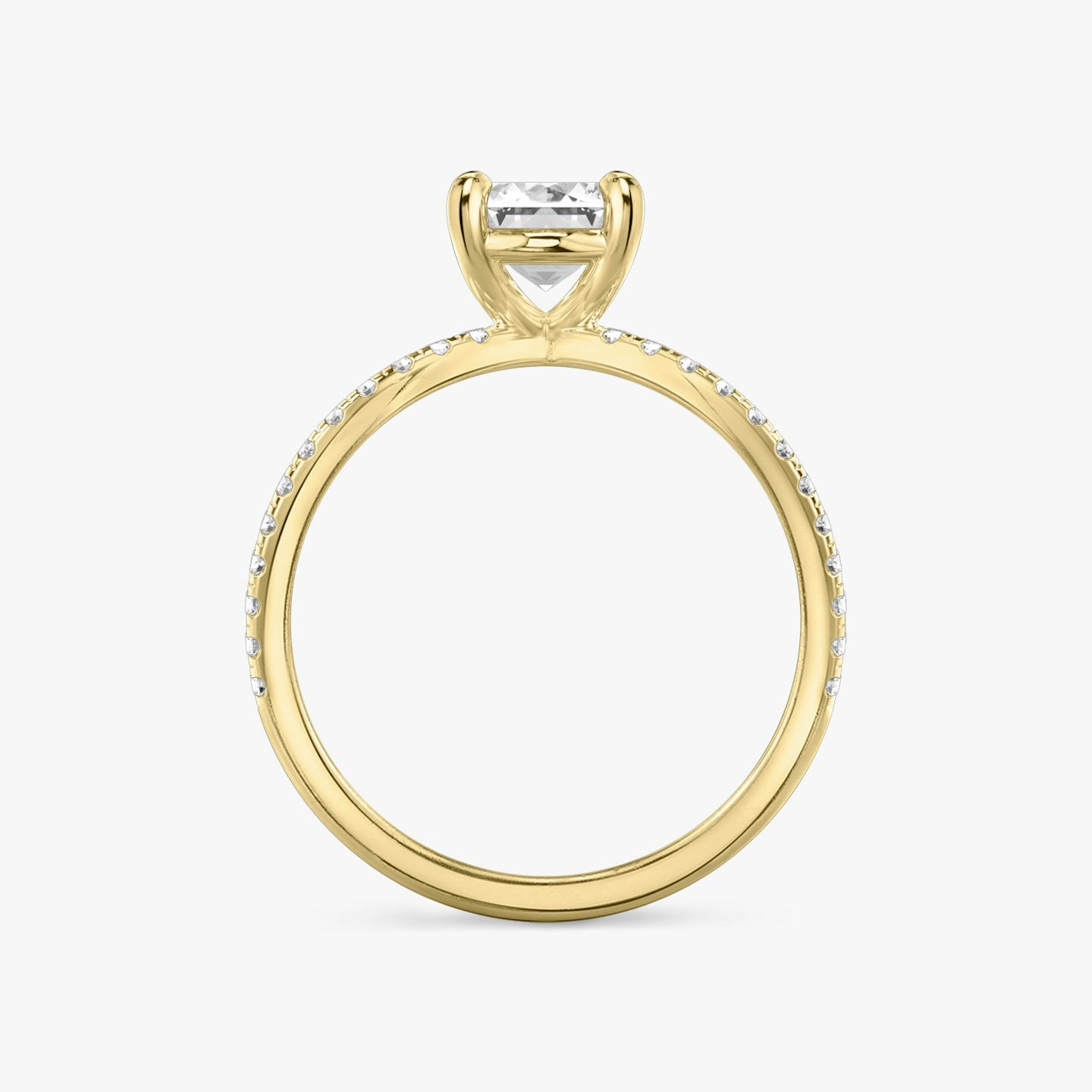 Duet | Emerald | 18k | 18k Gelbgold | Ring: Ring mit doppeltem Pavé-Besatz | Diamantausrichtung: vertical | Karatgewicht: Gesamtbestand ansehen