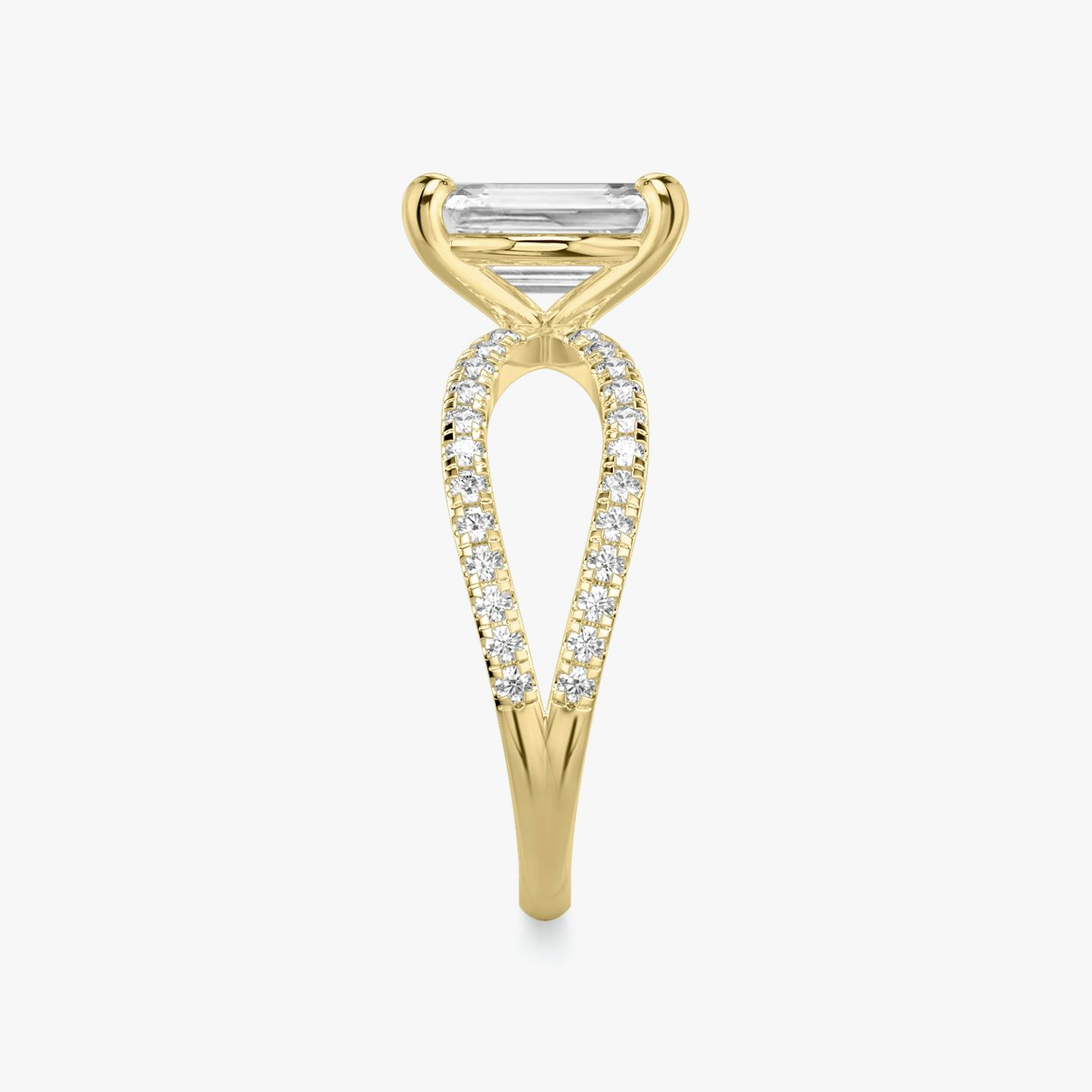 The Duet | Emerald | 18k | 18k Yellow Gold | Band: Double pavé | Diamond orientation: vertical | Carat weight: See full inventory