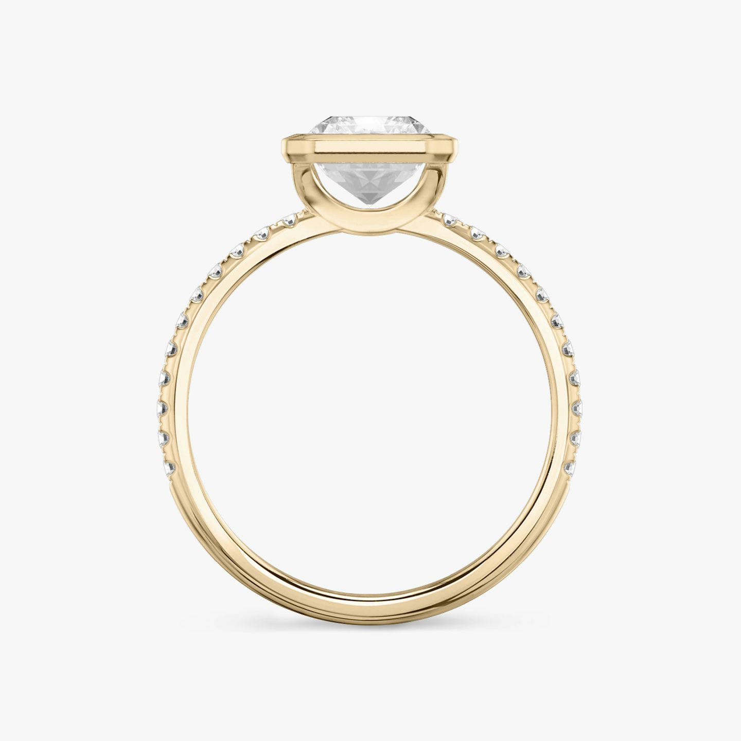 The Signature Bezel | Radiant | 14k | 14k Rose Gold | Band: Pavé | Diamond orientation: vertical | Carat weight: See full inventory