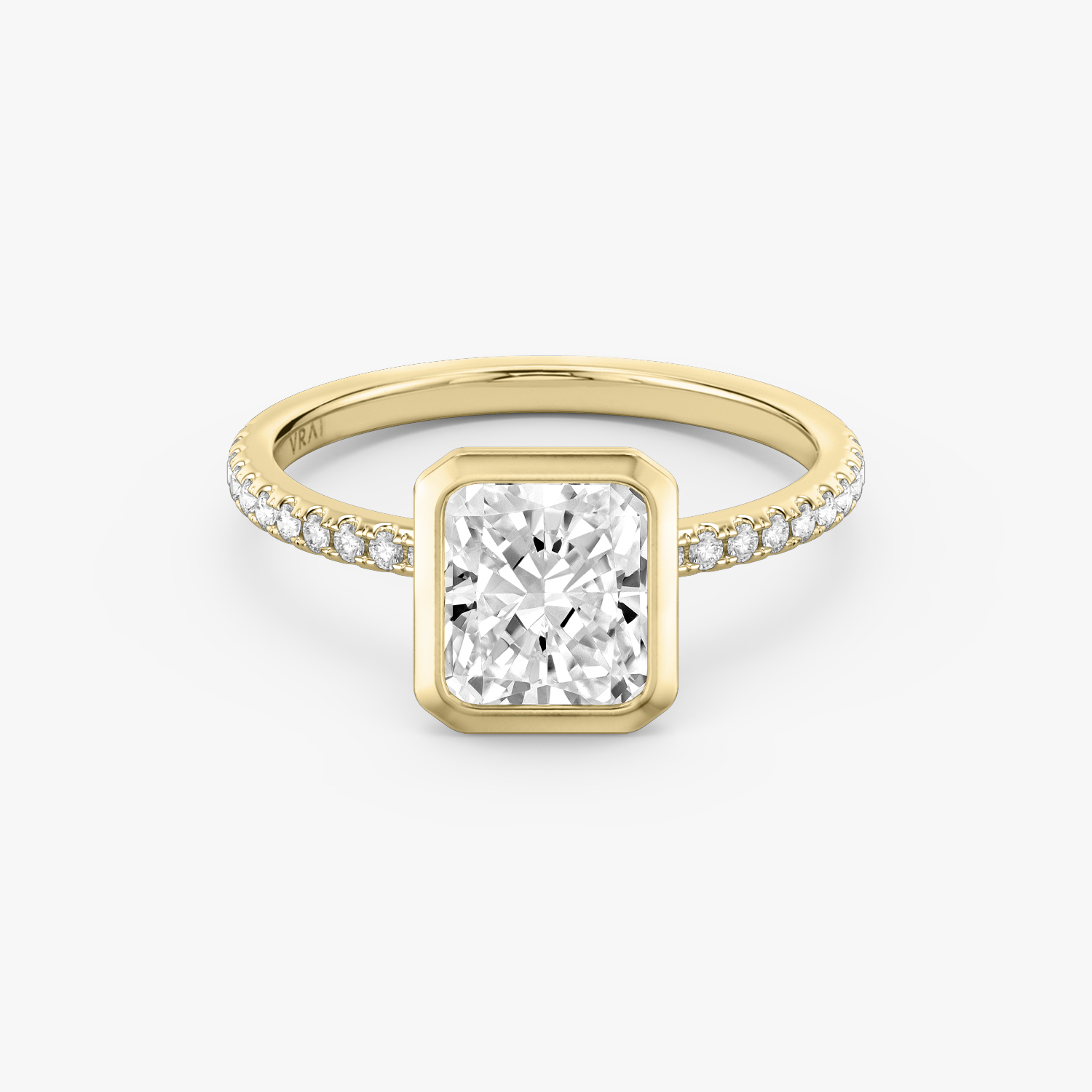 Signature Bezel Radiant Engagement Ring | 18k Yellow Gold