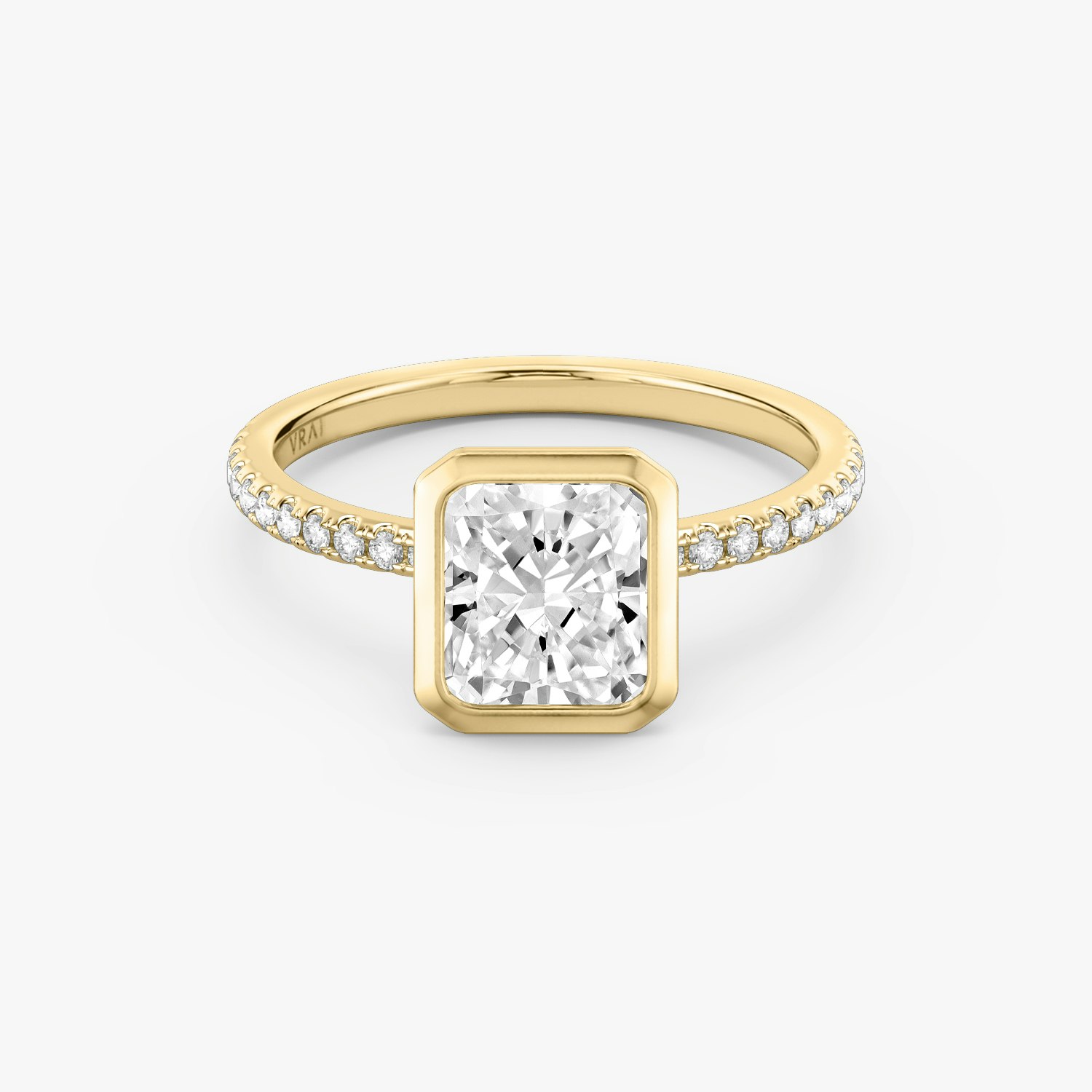 Signature Bezel Radiant Engagement Ring | 18k Yellow Gold