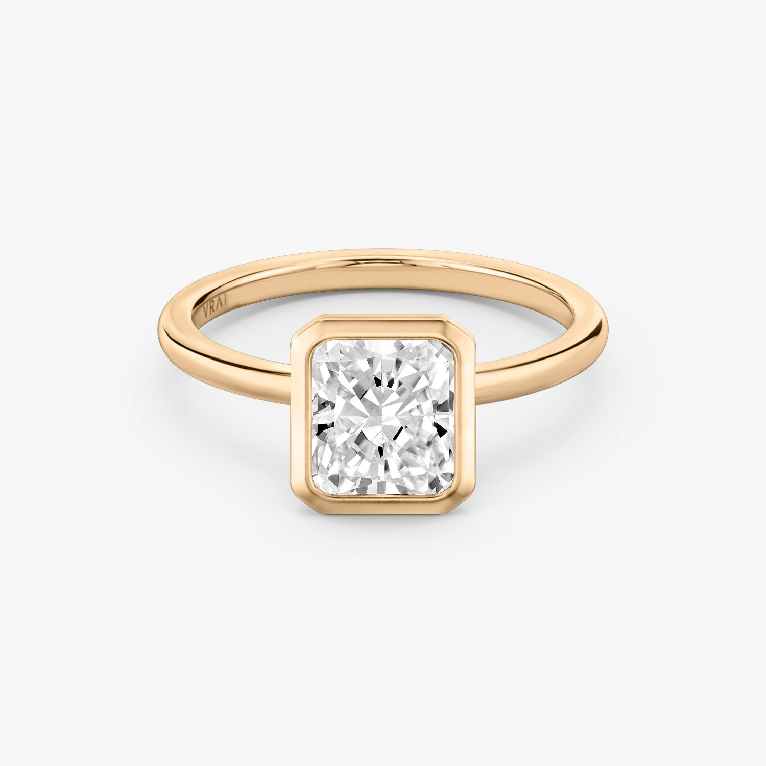 Signature Bezel Radiant Engagement Ring | 14k Rose Gold