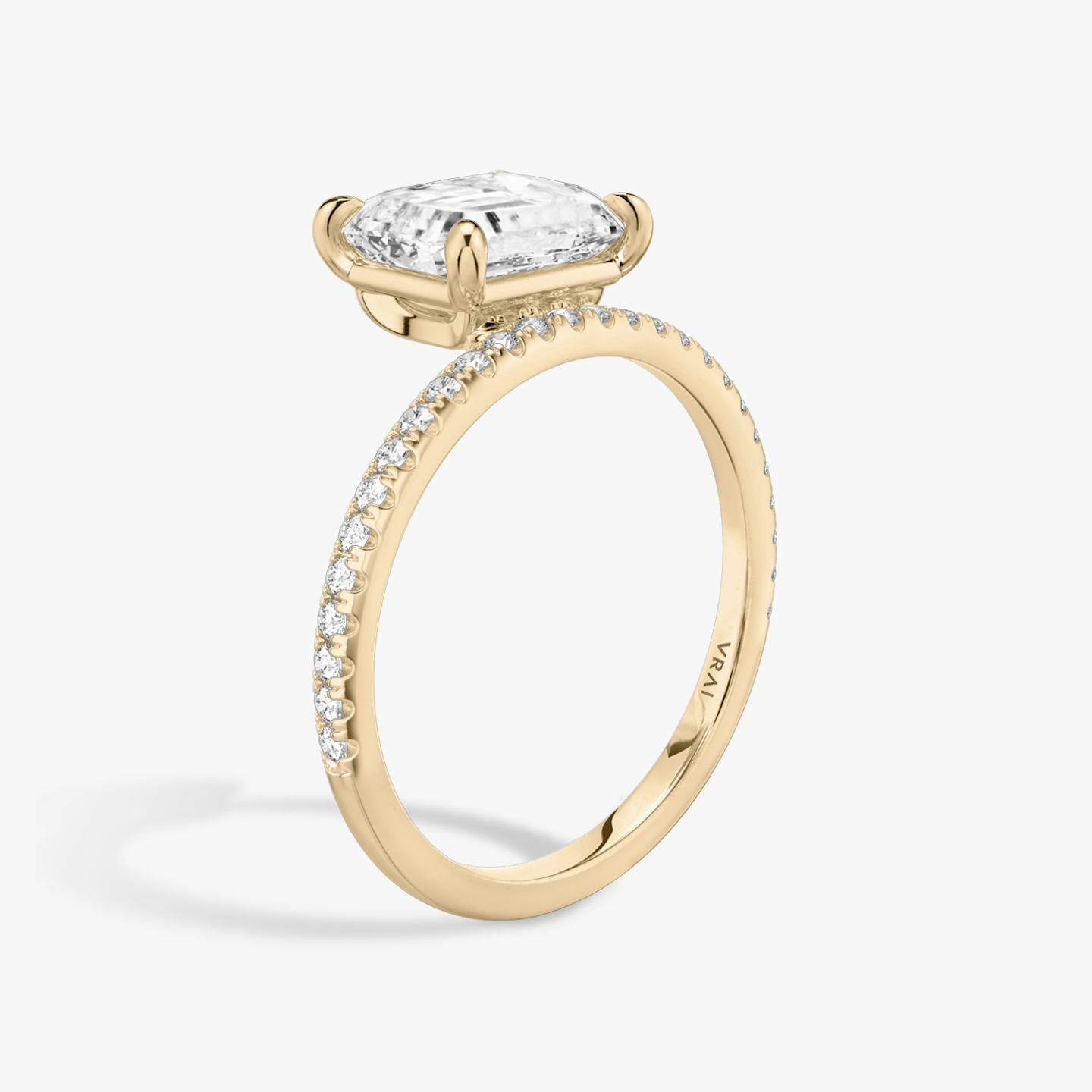 The Hover | Radiant | 14k | 14k Rose Gold | Band: Pavé | Diamond orientation: vertical | Carat weight: See full inventory
