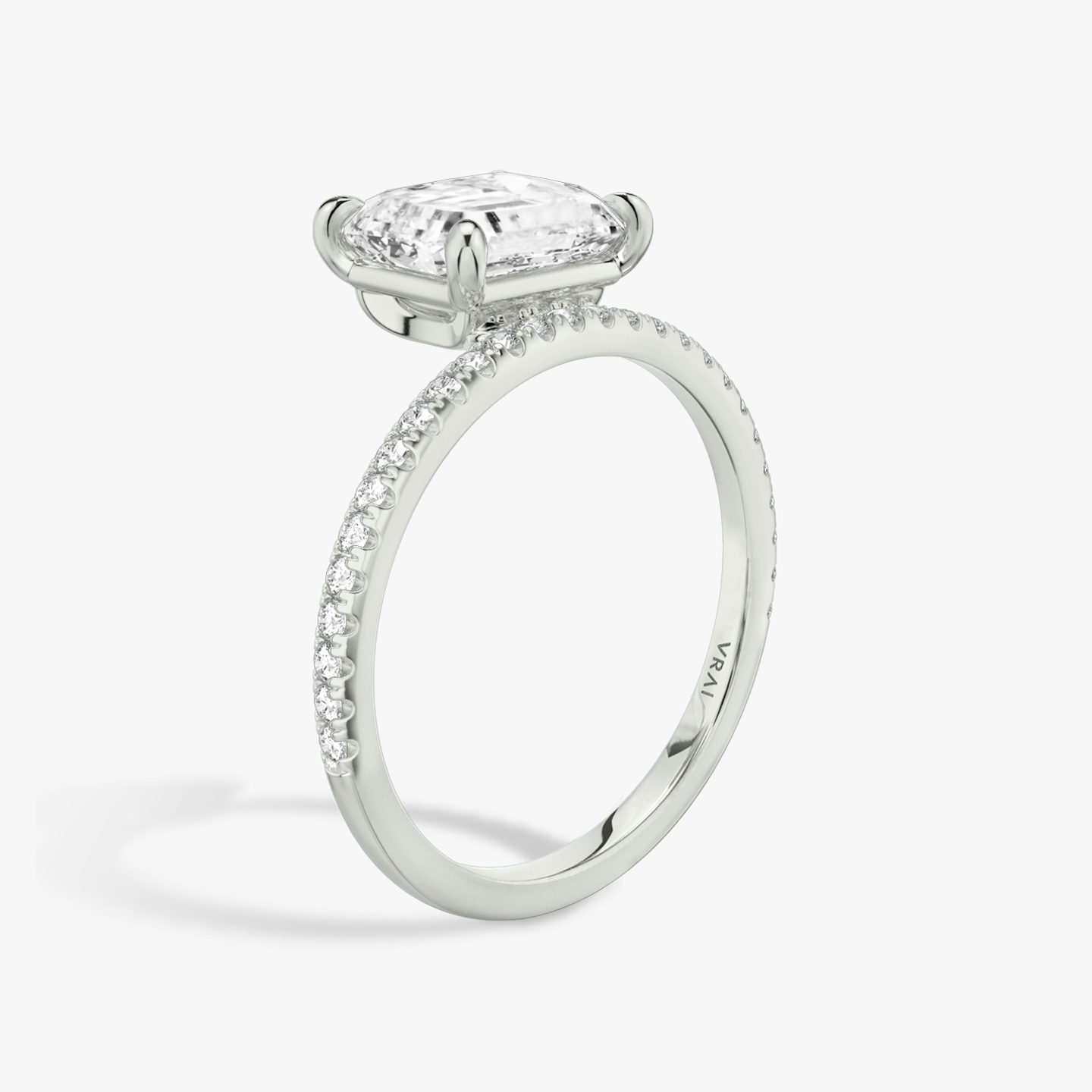 The Hover | Radiant | 18k | 18k White Gold | Band: Pavé | Diamond orientation: vertical | Carat weight: See full inventory