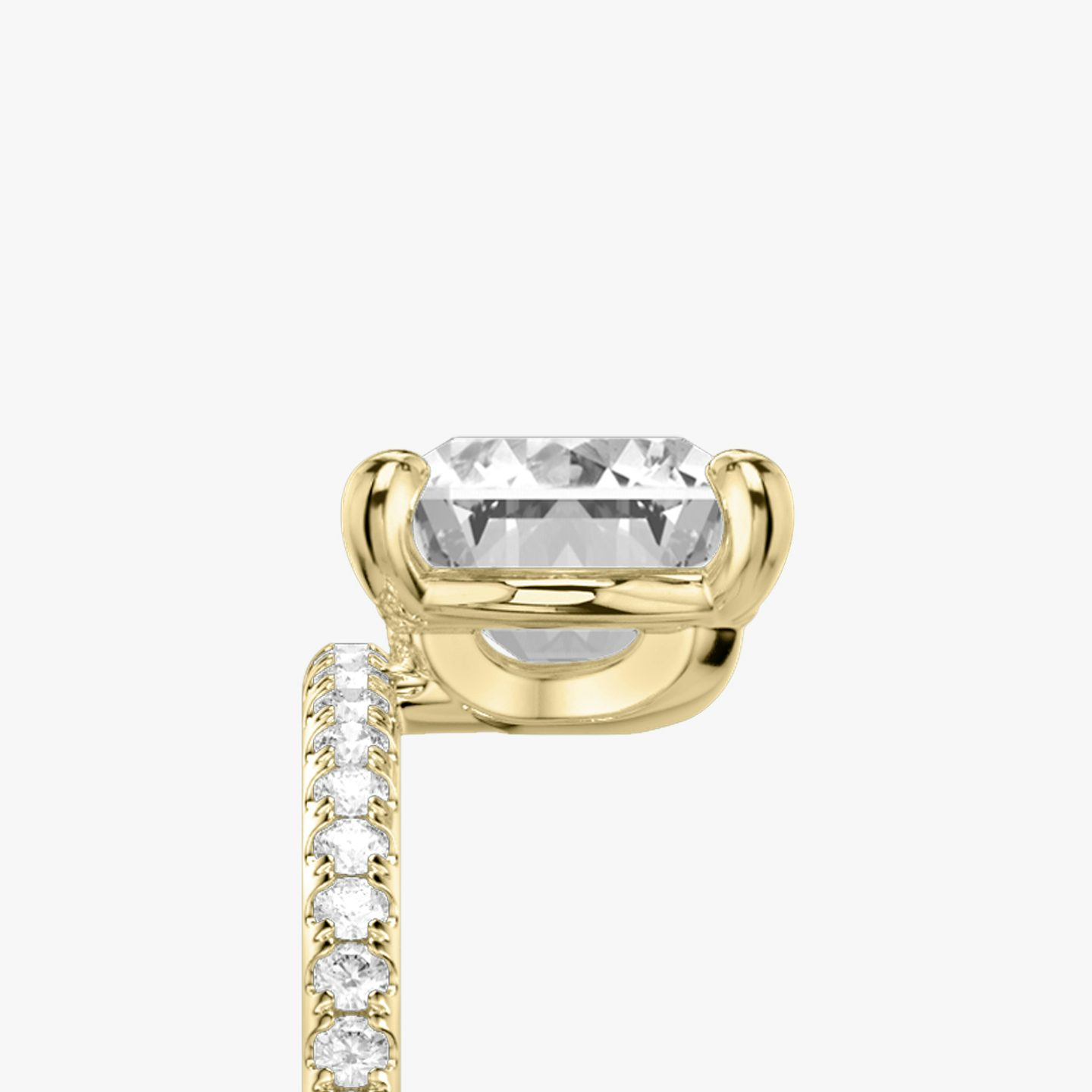 The Hover | Radiant | 18k | 18k Yellow Gold | Band: Pavé | Diamond orientation: vertical | Carat weight: See full inventory