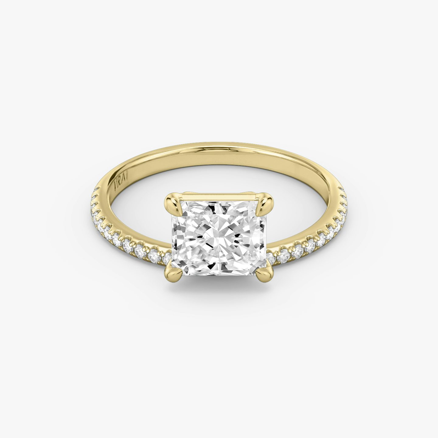 Yellow gold Hover engagement ring with Radiant cut diamond