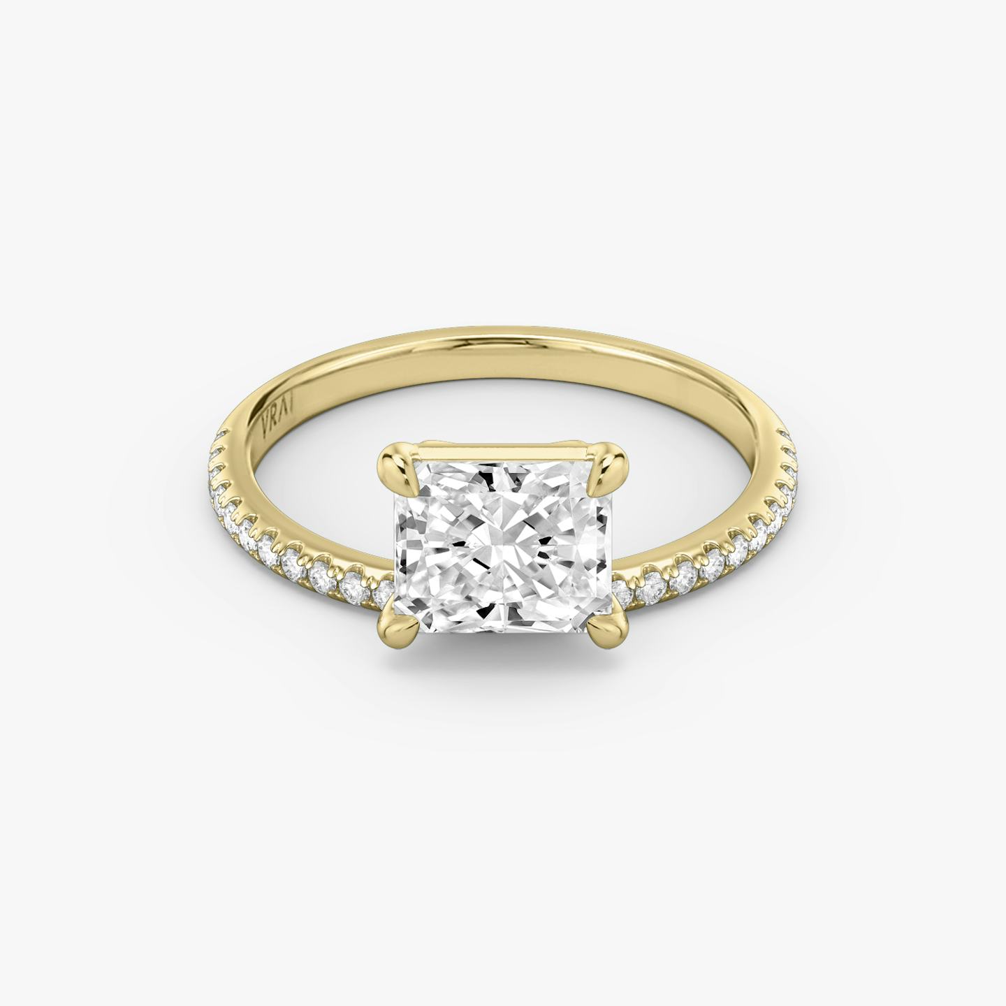 Yellow gold Hover engagement ring with Radiant cut diamond