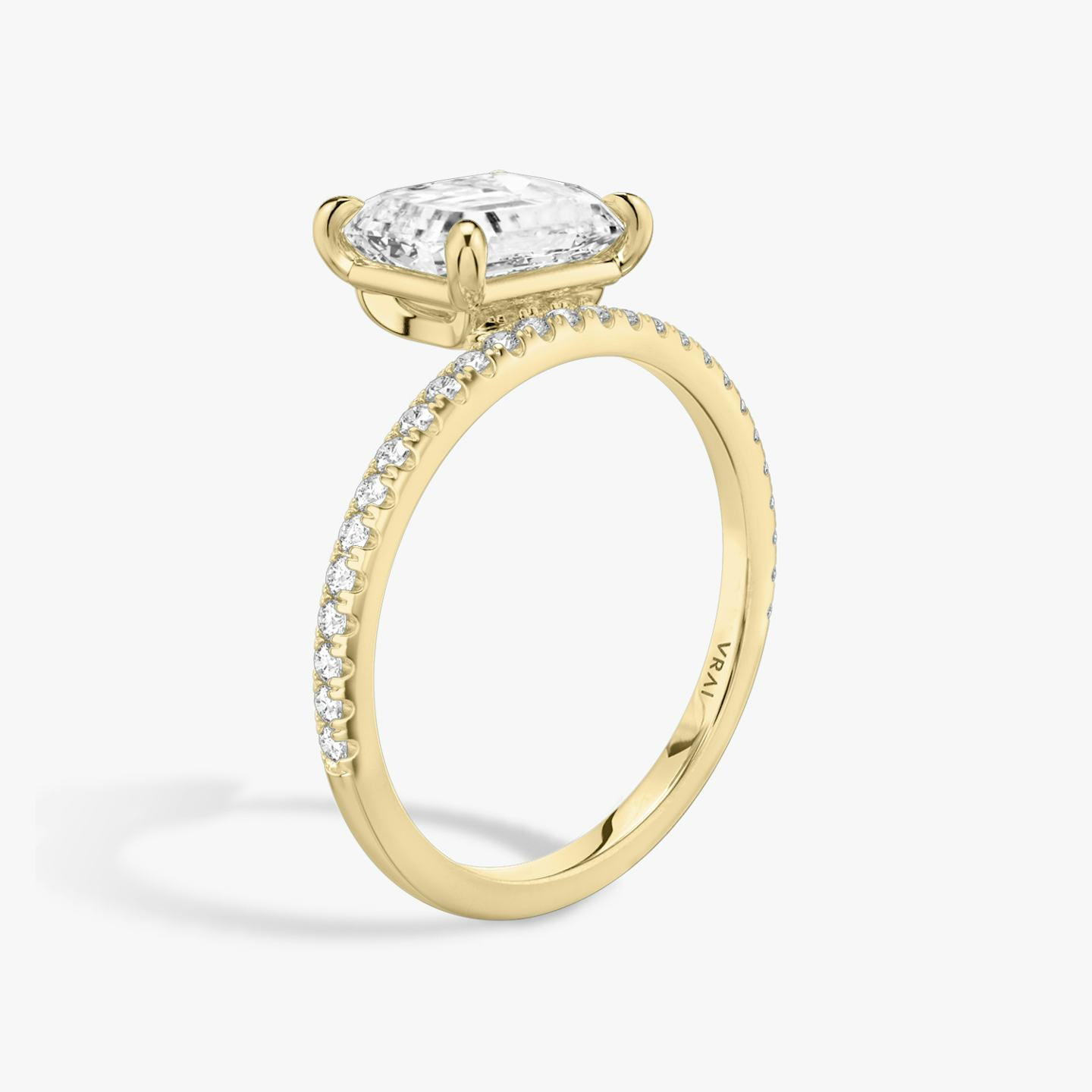 The Hover | Radiant | 18k | 18k Yellow Gold | Band: Pavé | Diamond orientation: vertical | Carat weight: See full inventory