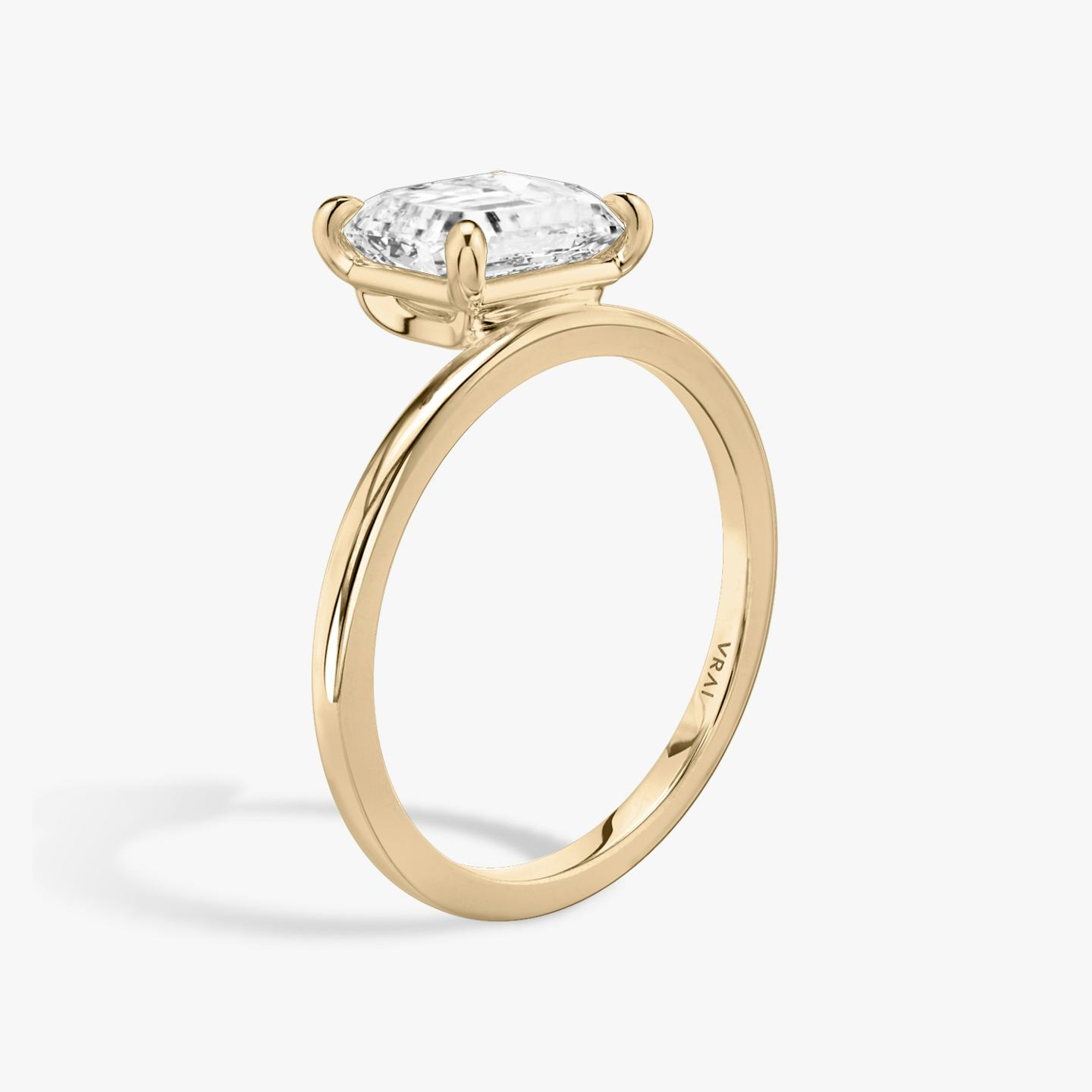The Hover | Radiant | 14k | 14k Rose Gold | Band: Plain | Diamond orientation: vertical | Carat weight: See full inventory