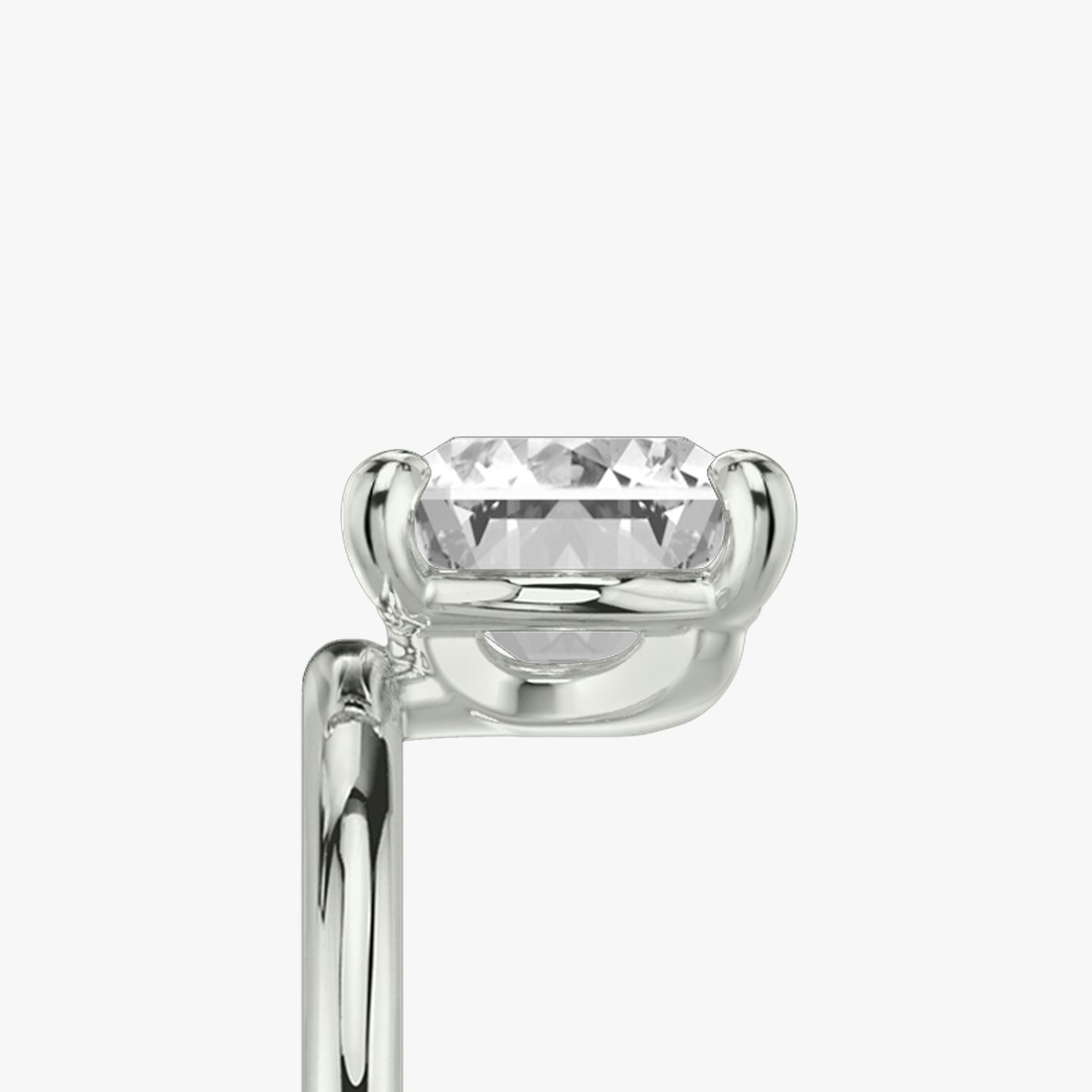 The Hover | Radiant | Platinum | Band: Plain | Diamond orientation: vertical | Carat weight: See full inventory