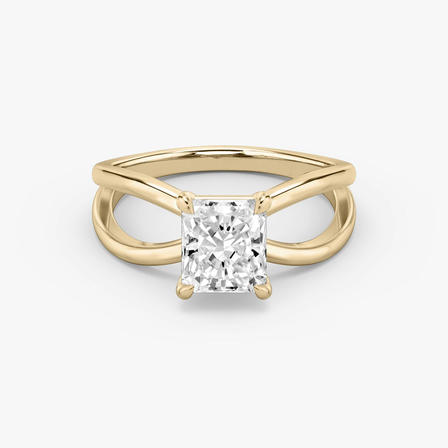 The Duet | Radiant | 14k | 14k Rose Gold | Band: Plain | Diamond orientation: vertical | Carat weight: See full inventory
