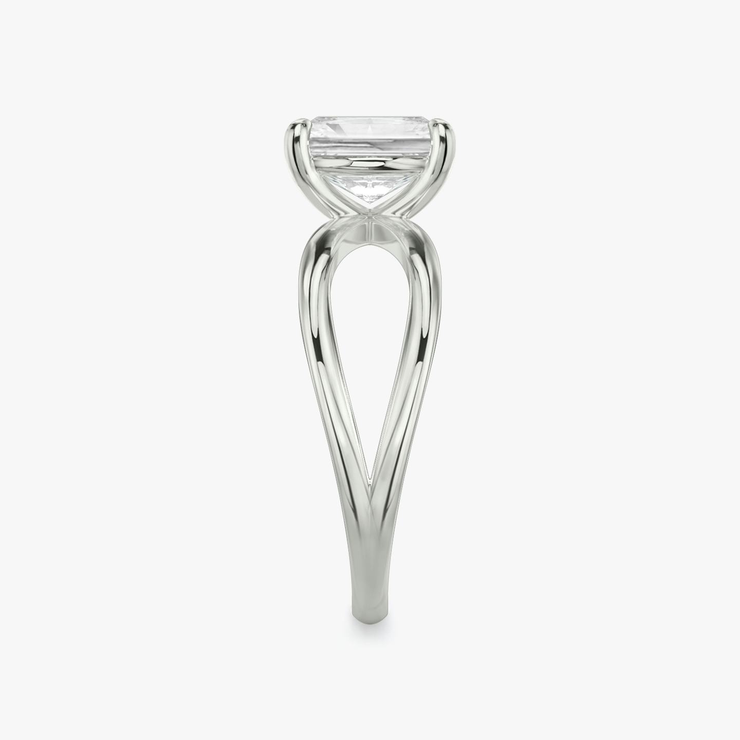 The Duet | Radiant | Platinum | Band: Plain | Diamond orientation: vertical | Carat weight: See full inventory