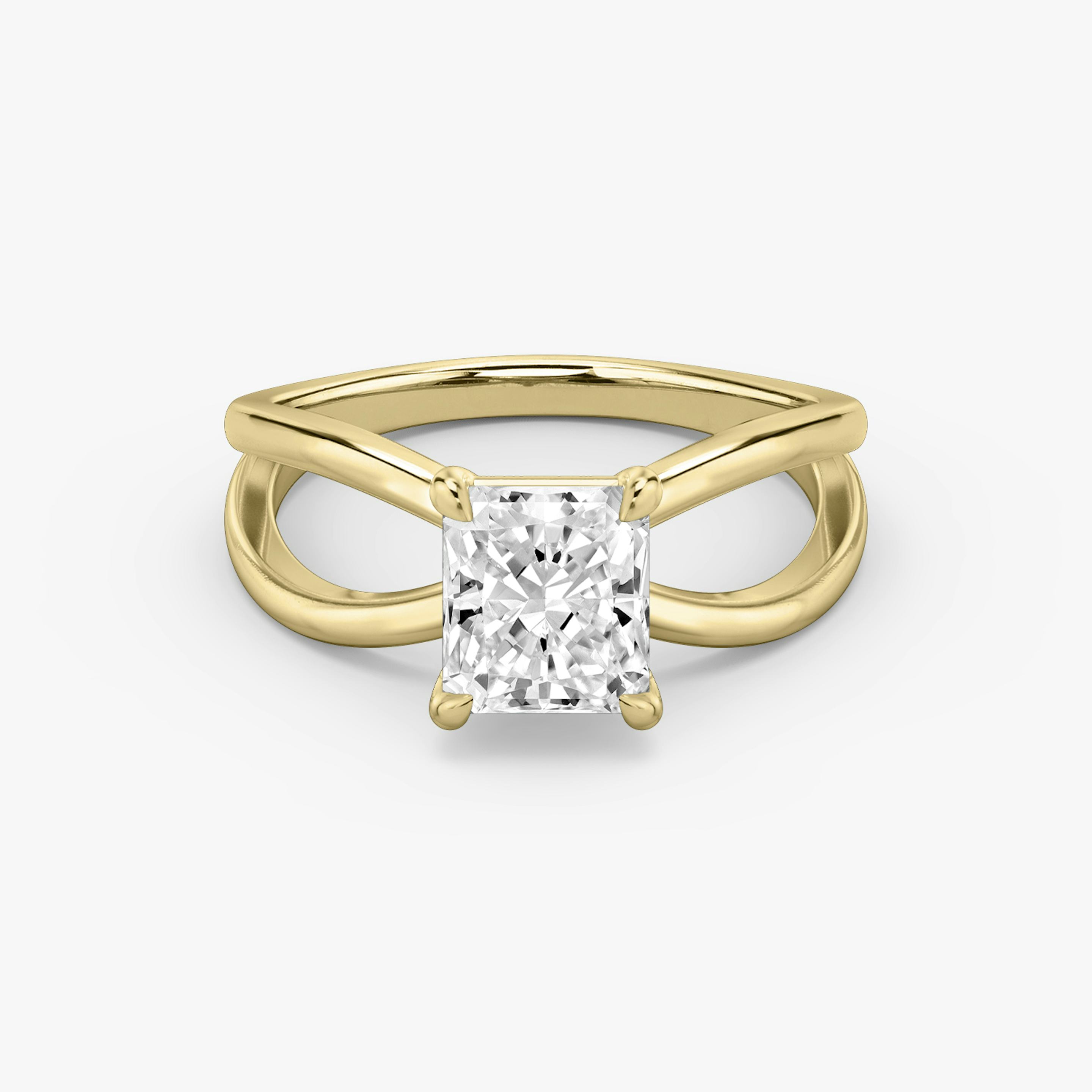 The Duet | Radiant | 18k | 18k Yellow Gold | Band: Plain | Diamond orientation: vertical | Carat weight: See full inventory