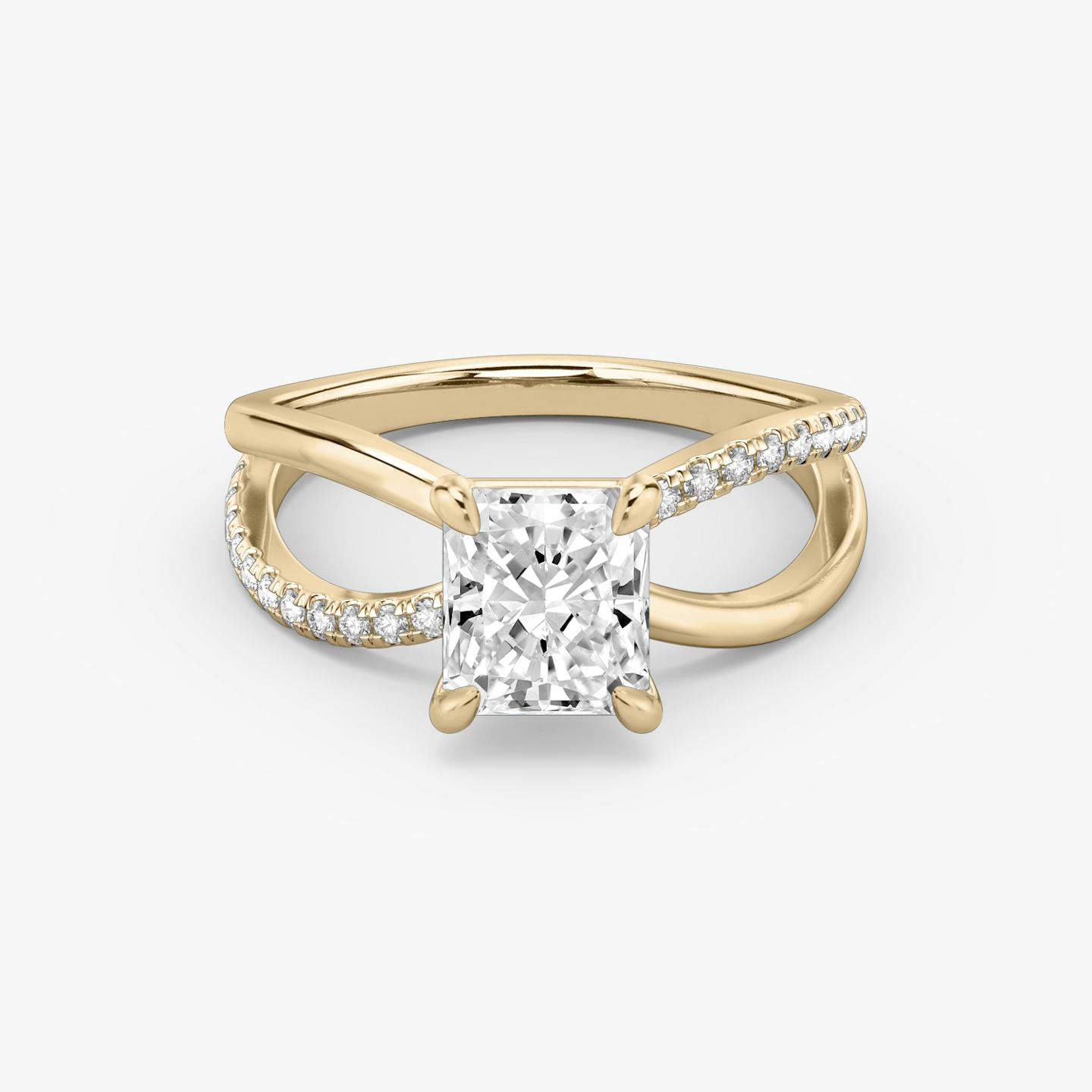 The Duet | Radiant | 14k | 14k Rose Gold | Band: Pavé | Diamond orientation: vertical | Carat weight: See full inventory
