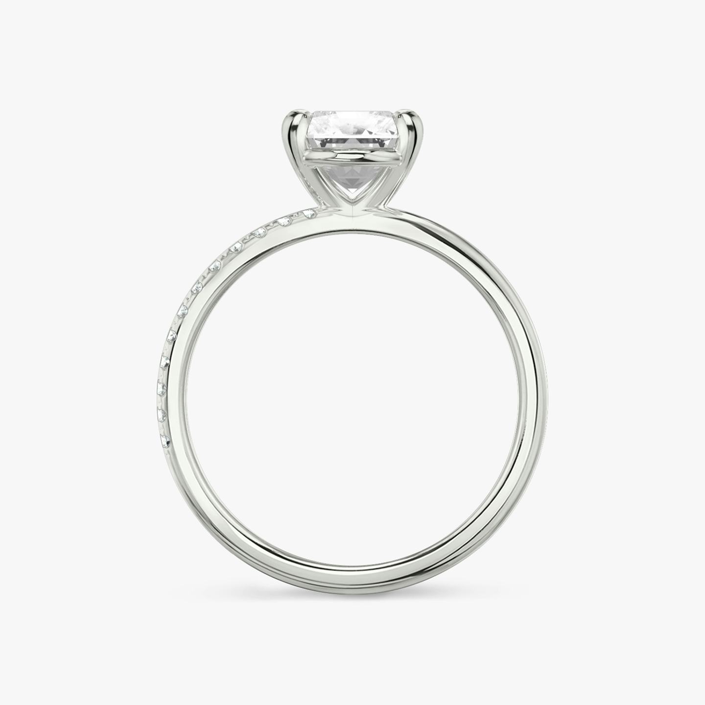 The Duet | Radiant | Platinum | Band: Pavé | Diamond orientation: vertical | Carat weight: See full inventory