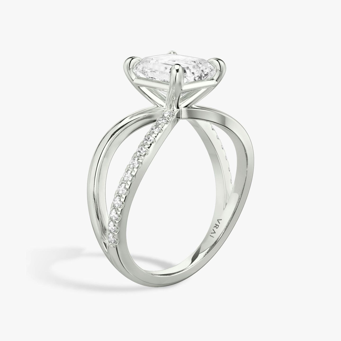 The Duet | Radiant | 18k | 18k White Gold | Band: Pavé | Diamond orientation: vertical | Carat weight: See full inventory