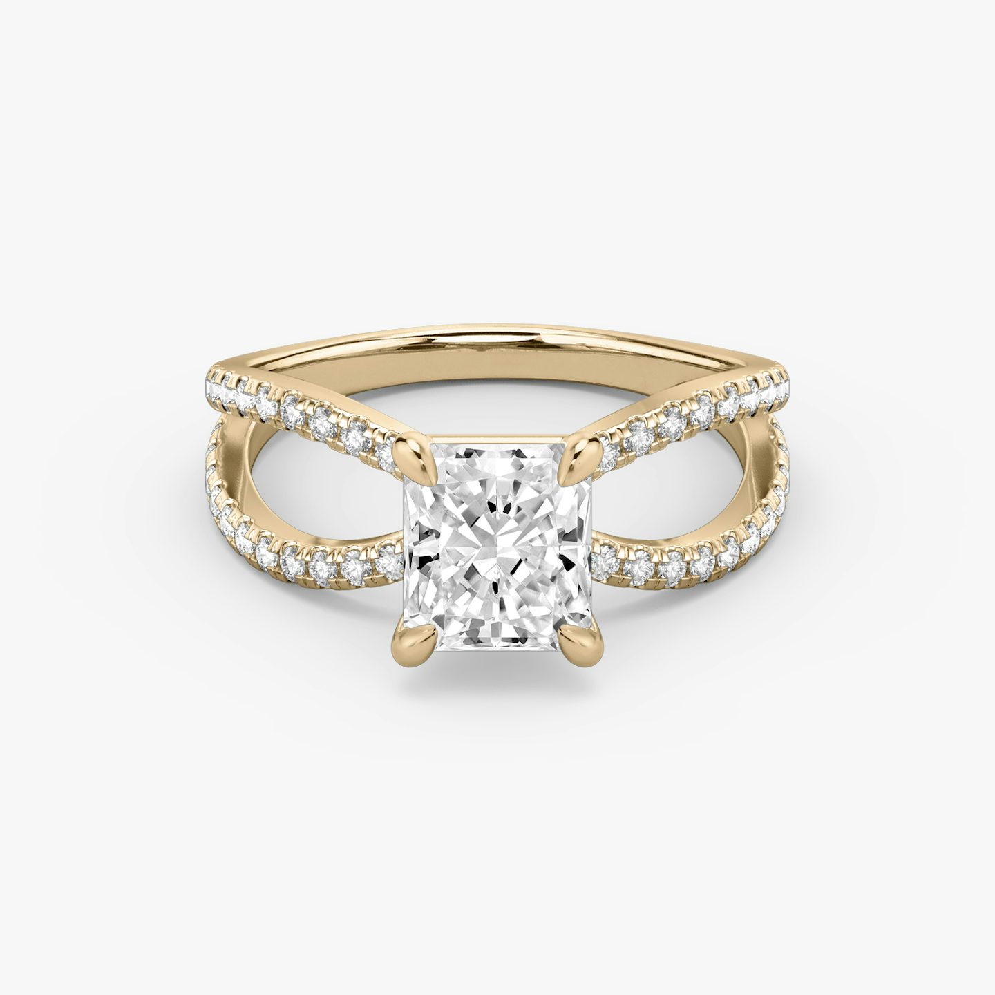 The Duet | Radiant | 14k | 14k Rose Gold | Band: Double pavé | Diamond orientation: vertical | Carat weight: See full inventory