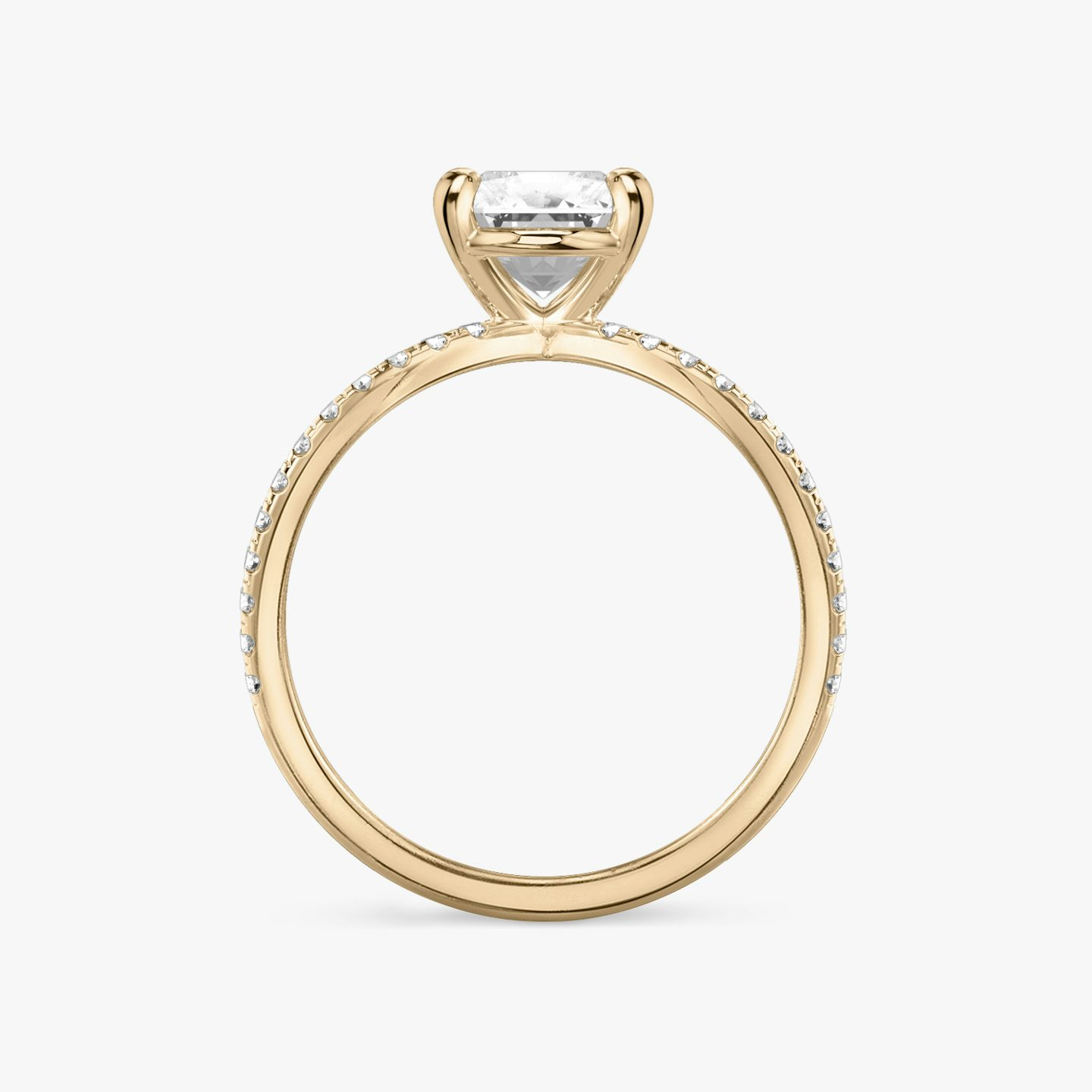The Duet | Radiant | 14k | 14k Rose Gold | Band: Double pavé | Diamond orientation: vertical | Carat weight: See full inventory