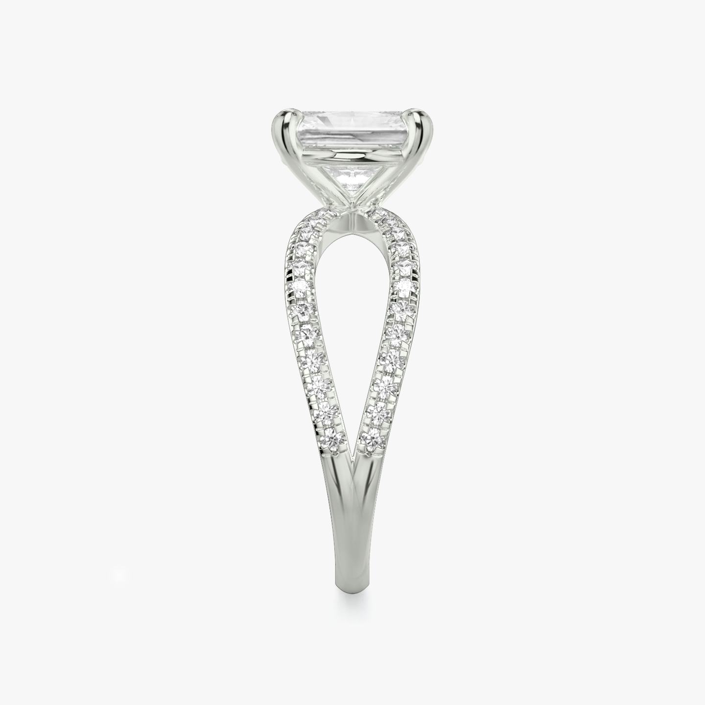 The Duet | Radiant | Platinum | Band: Double pavé | Diamond orientation: vertical | Carat weight: See full inventory
