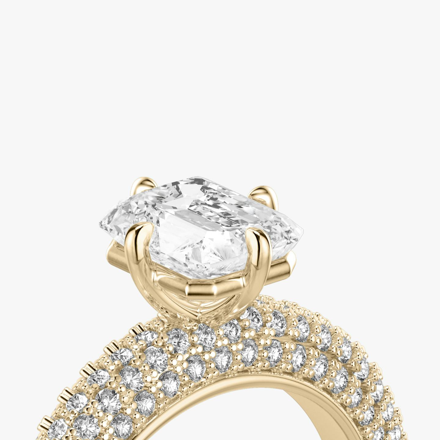 The Curator | Radiant | 14k | 14k Rose Gold | Band: Pavé | Diamond orientation: vertical | Carat weight: See full inventory