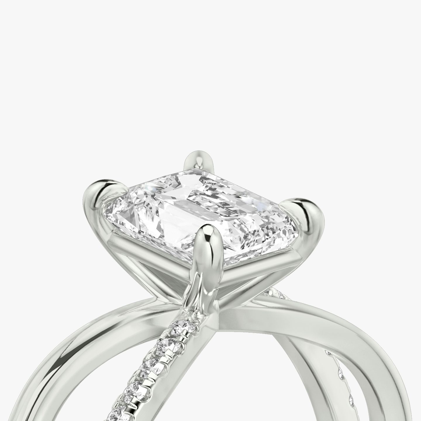 The Duet | Radiant | 18k | 18k White Gold | Band: Pavé | Diamond orientation: vertical | Carat weight: See full inventory